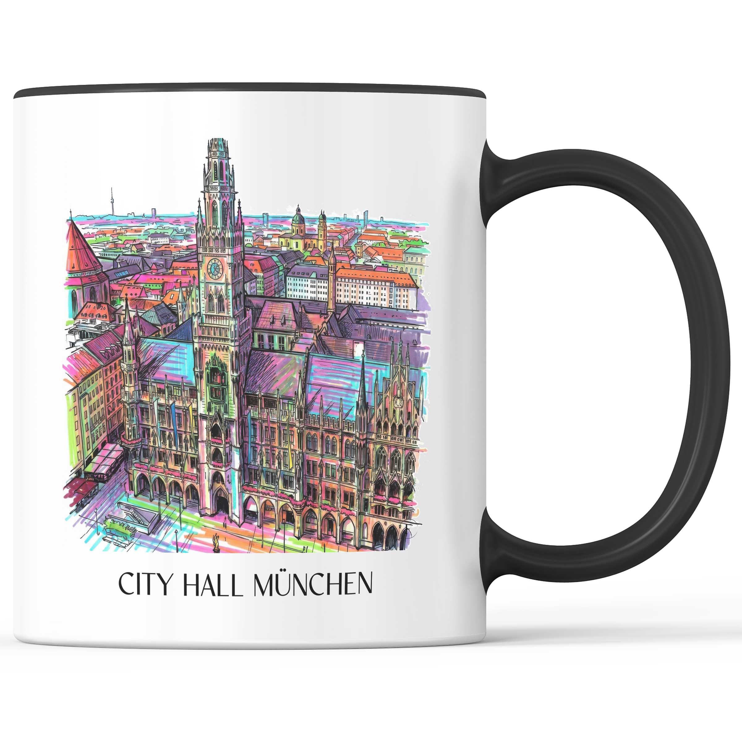 Rathaus Kaffeebecher - München - Deutschland Becher - Kaffeetasse im Tag Graffiti Stil