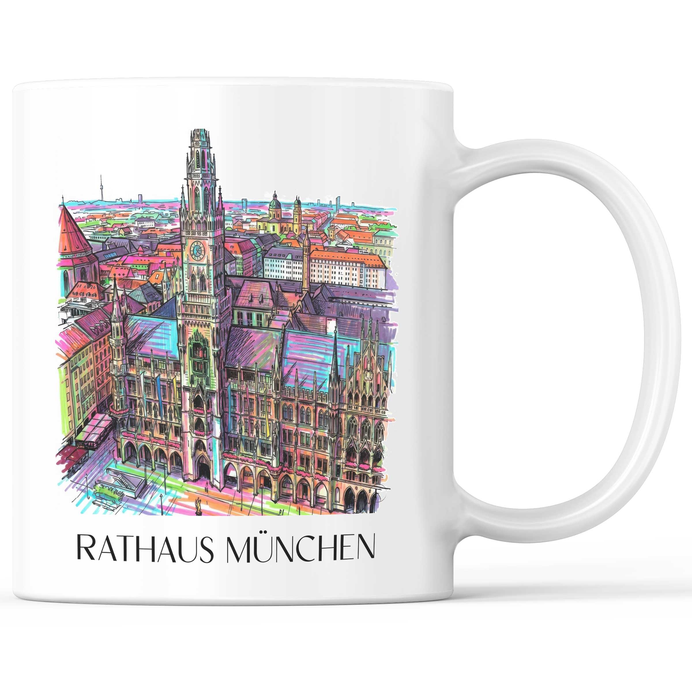 Rathaus Kaffeebecher - München - Deutschland Becher - Kaffeetasse im Tag Graffiti Stil