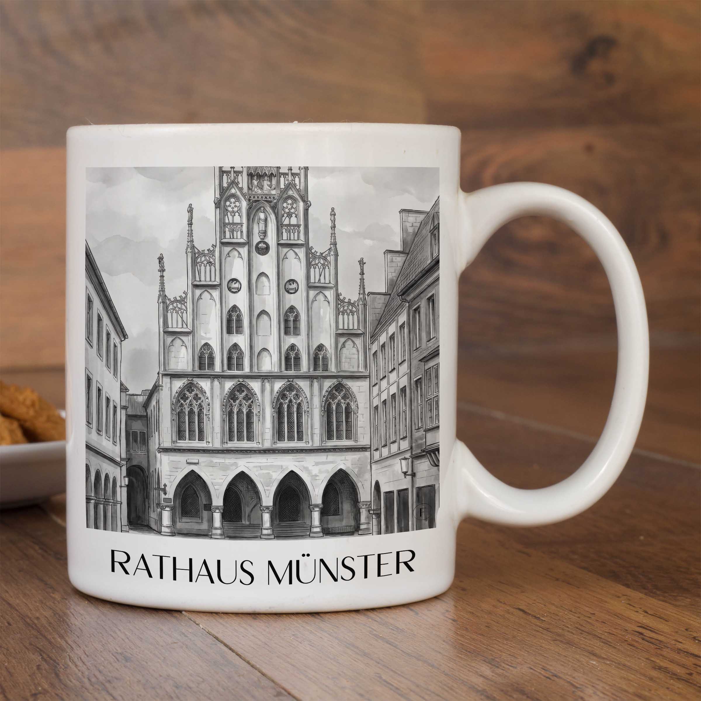 rathaus-münster-deutschland-kaffeebecher-aquarell-schwarz-weiss