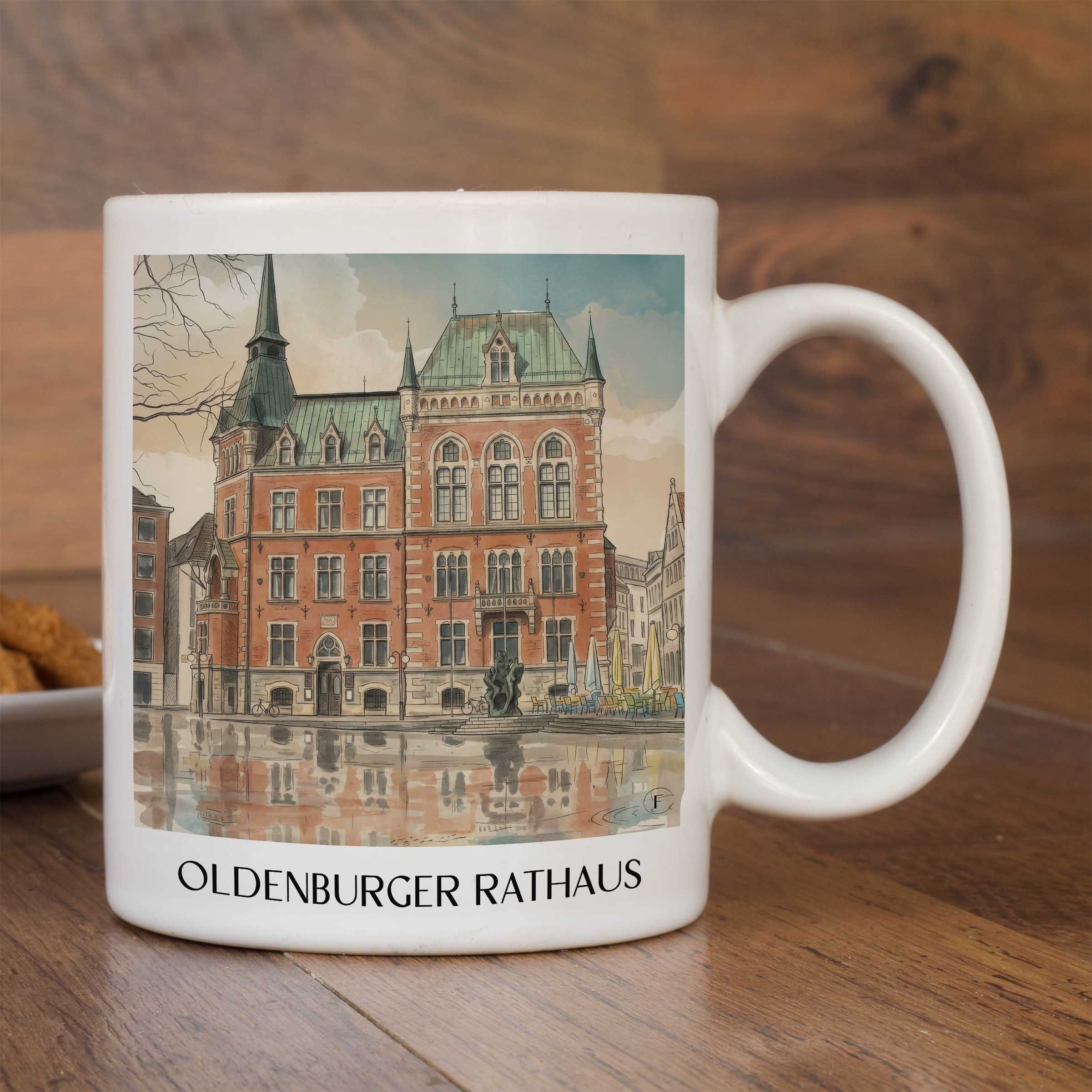 rathaus-oldenburg-deutschland-kaffeebecher-aquarell