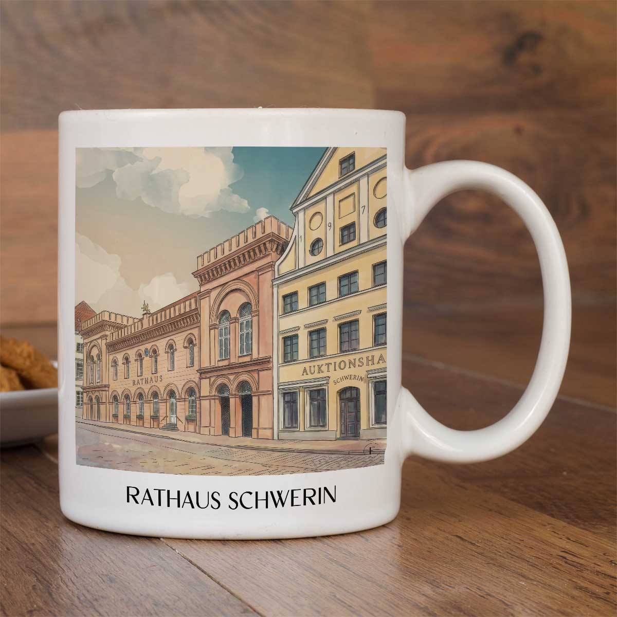 rathaus-schwerin-deutschland-kaffeebecher-aquarell