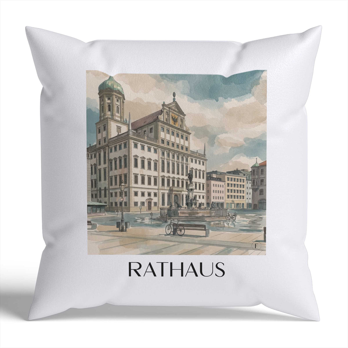rathaus-augsburg-deutschland-kissenbezug-aquarell