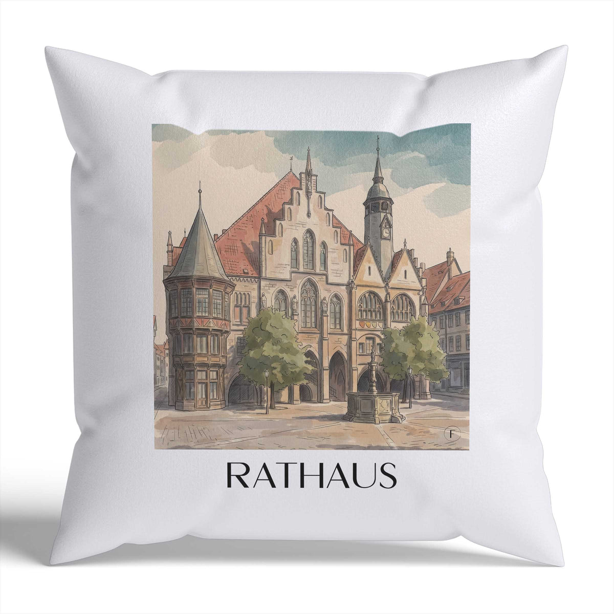 rathaus-hildesheim-deutschland-kissenbezug-aquarell