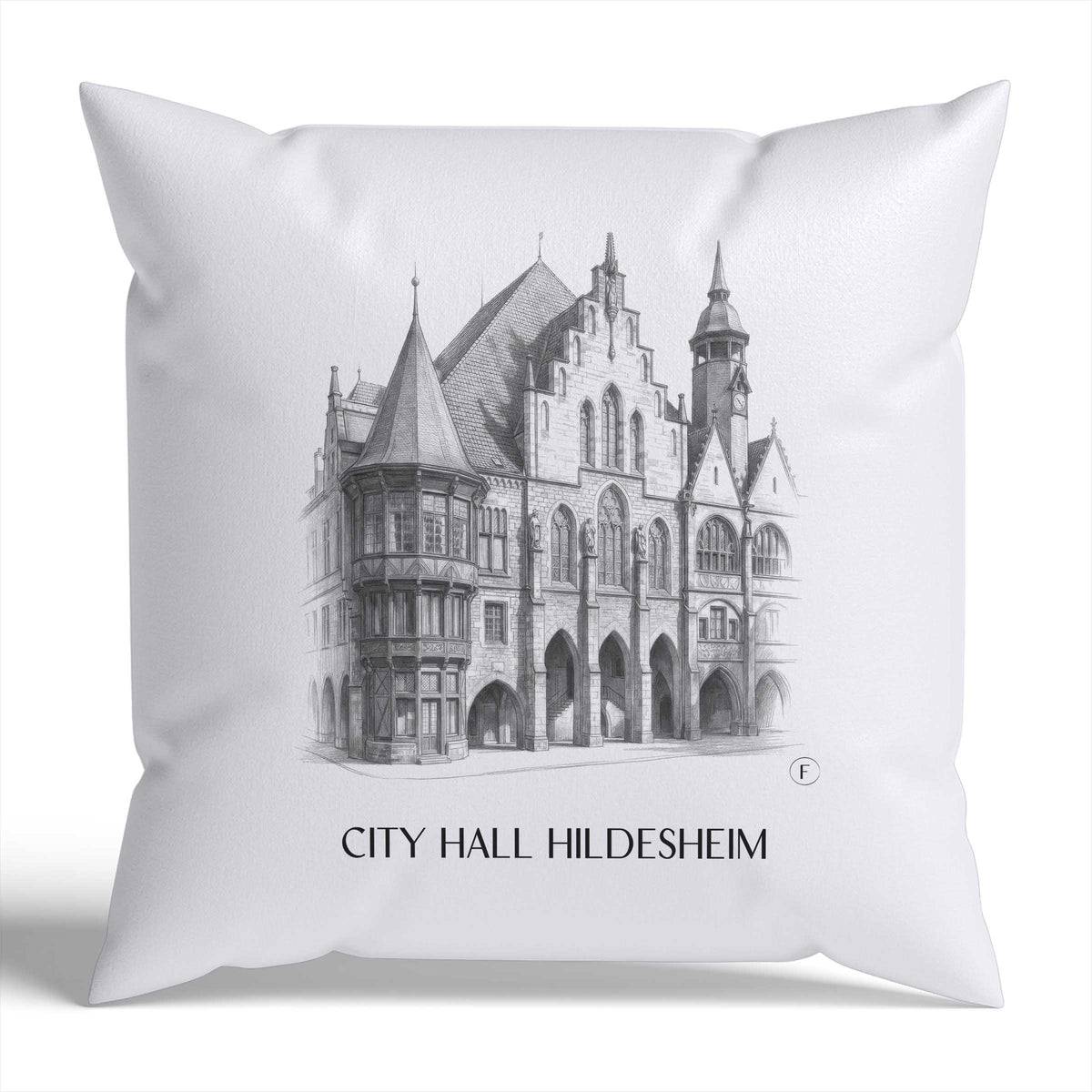 Rathaus Kissenhülle - Zierkissen Bezug - Hildesheim - Deutschland Kissen bzw. Kissenbezug im Zeichnung Stil - favplace
