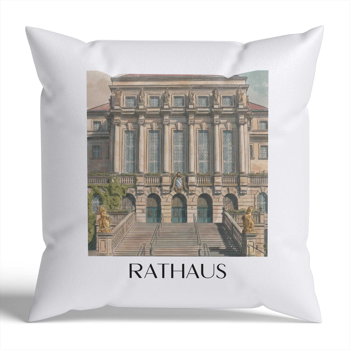 rathaus-kassel-deutschland-kissenbezug-aquarell