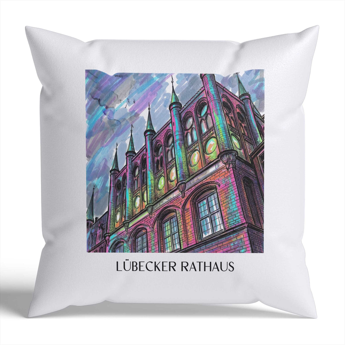 rathaus-lübeck-deutschland-kissenbezug-graffiti