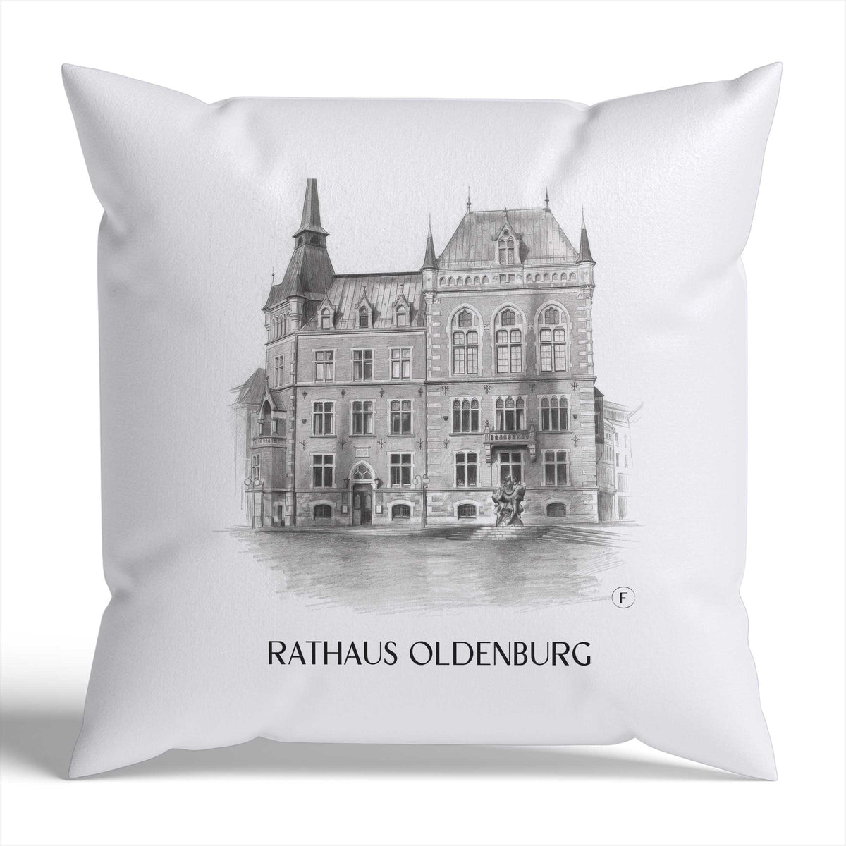 rathaus-oldenburg-deutschland-kissenbezug-bleistift-zeichnung-drawing