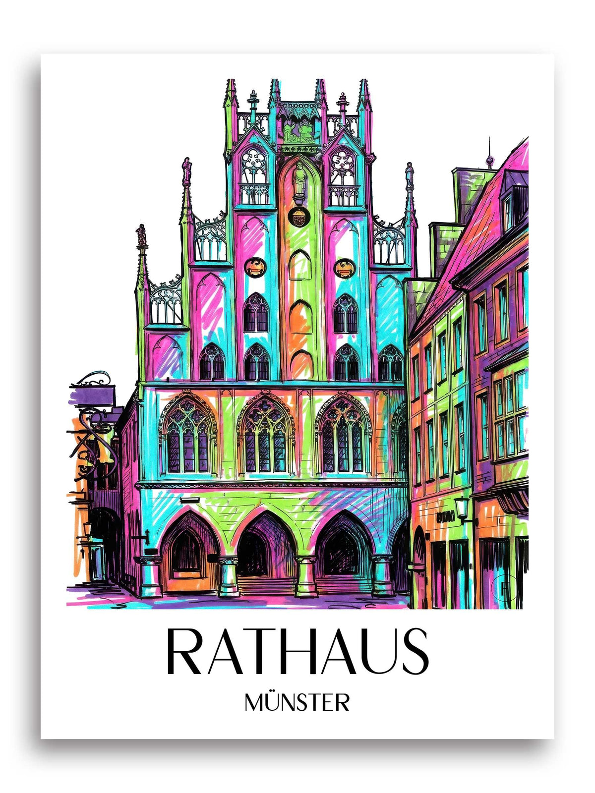rathaus-münster-deutschland-poster-graffiti