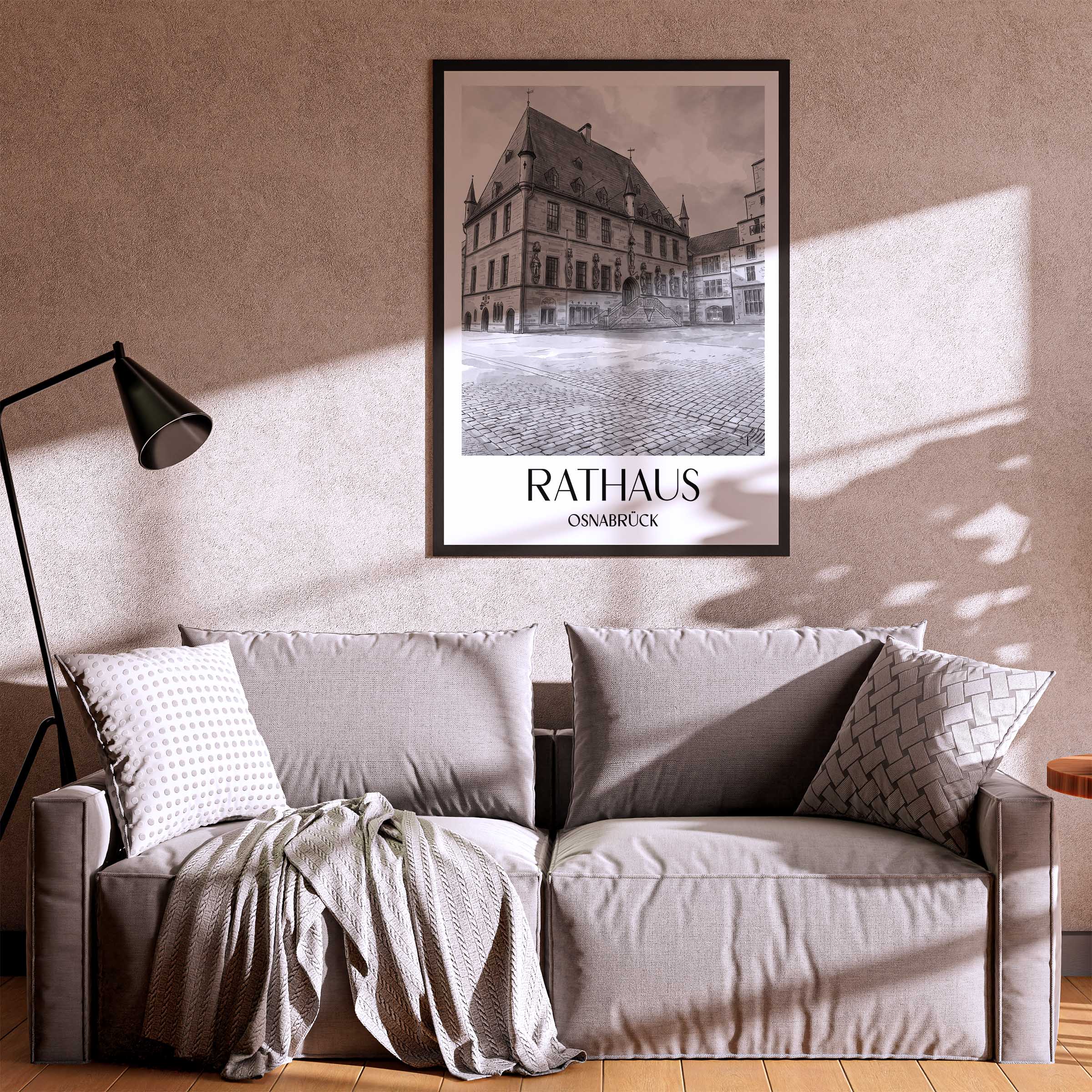 rathaus-osnabrück-deutschland-poster-aquarell-schwarz-weiss