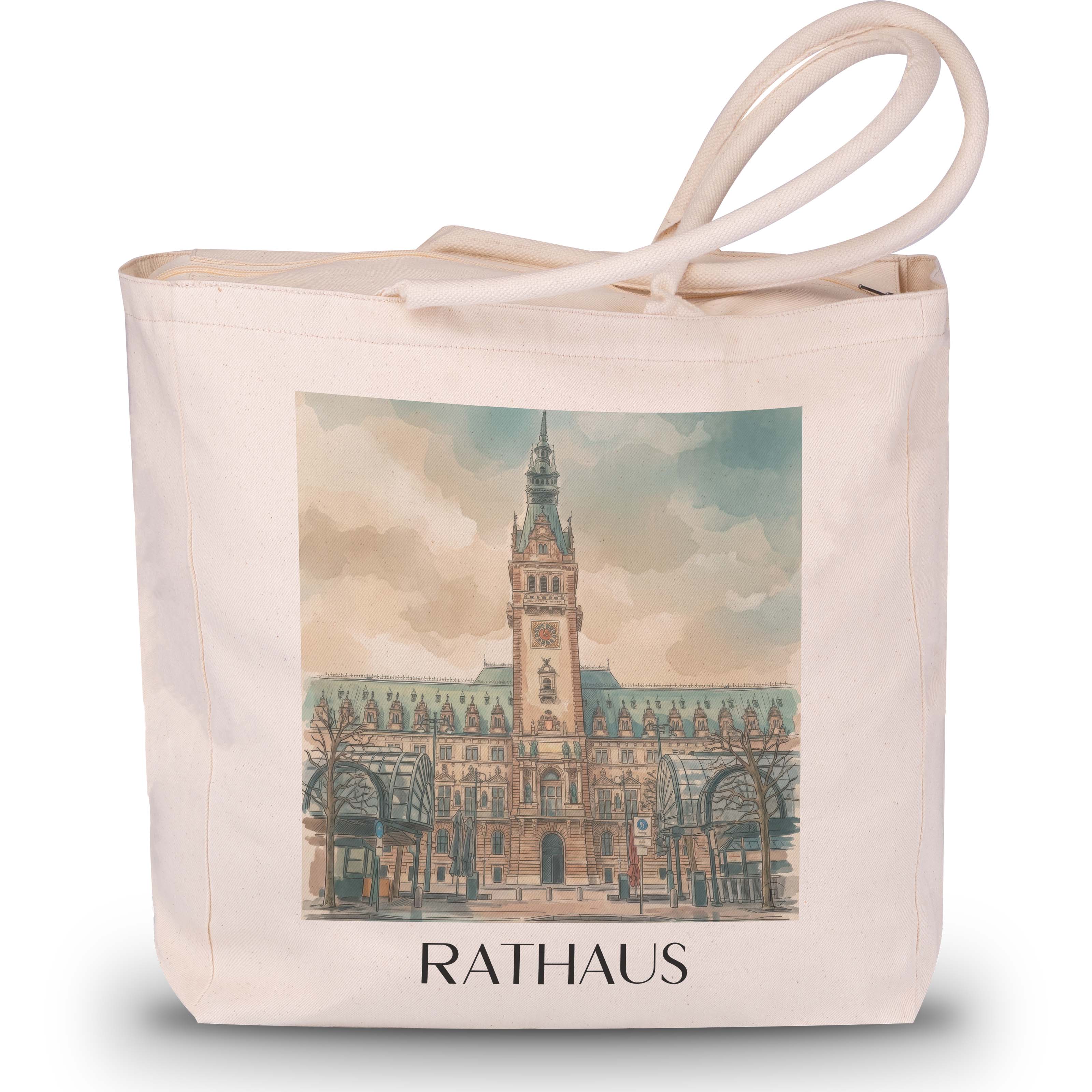 rathaus-hamburg-deutschland-einkaufstasche-aquarell