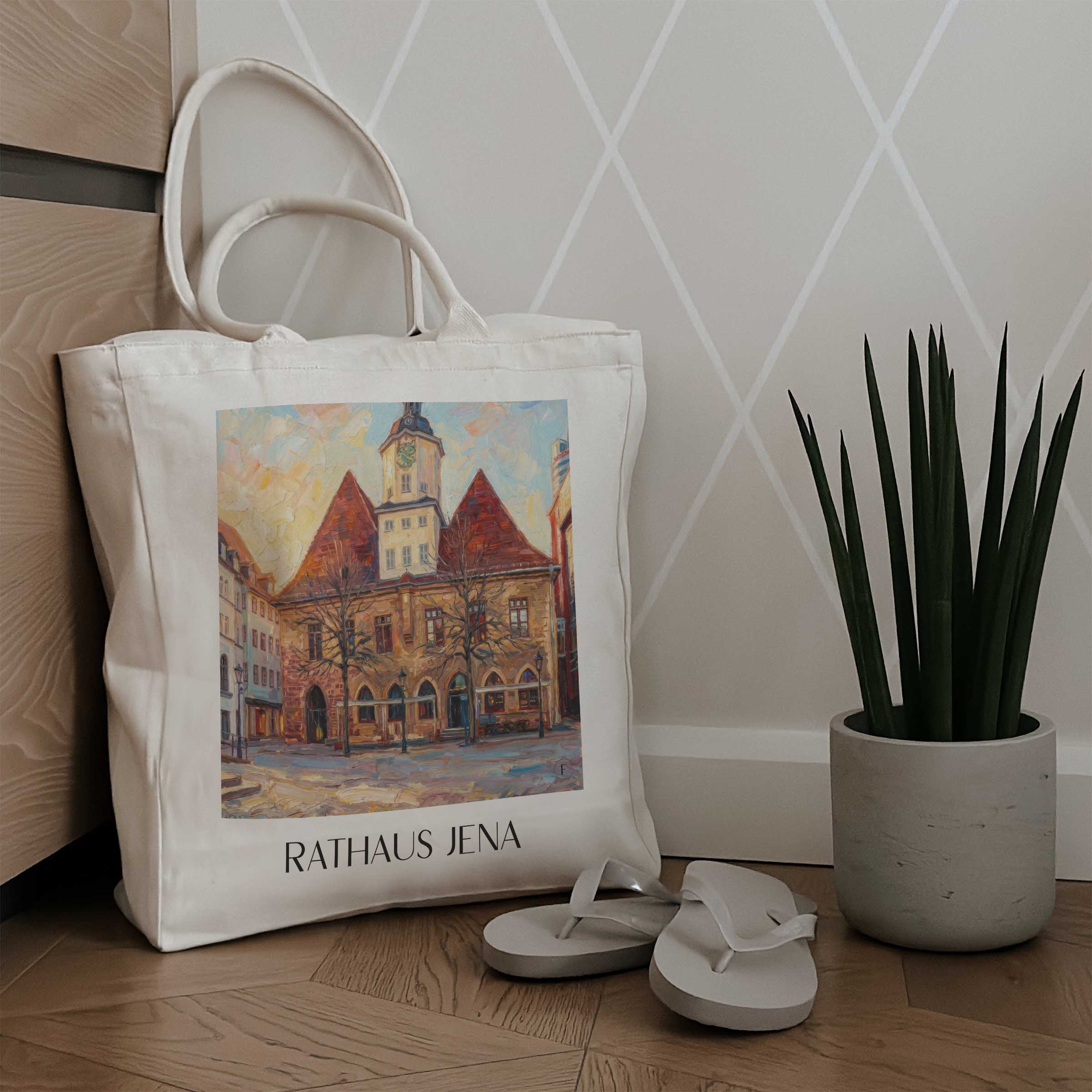 rathaus-jena-deutschland-einkaufstasche-oil-painting-oelgemaelde