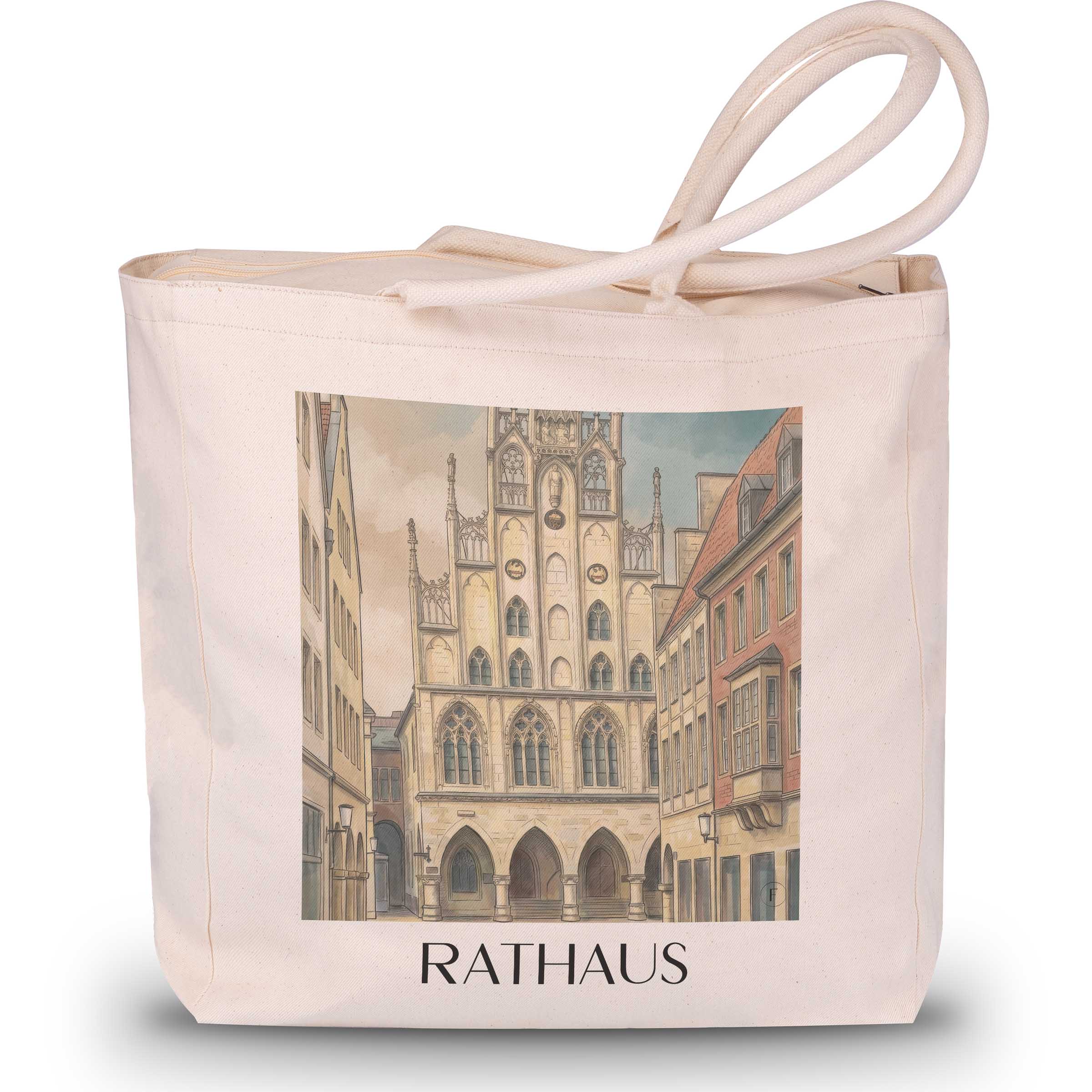 rathaus-münster-deutschland-einkaufstasche-aquarell