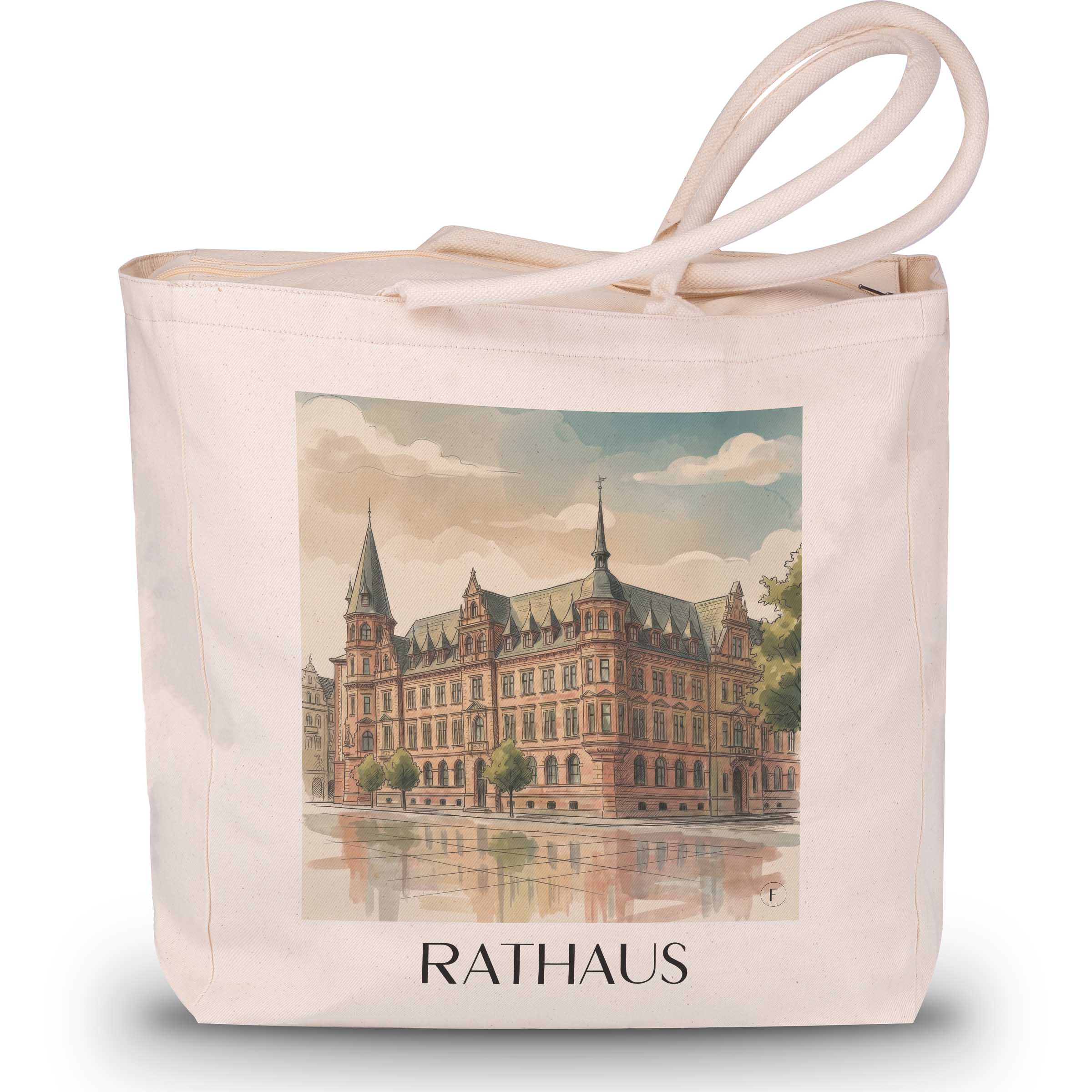 rathaus-wiesbaden-deutschland-einkaufstasche-aquarell