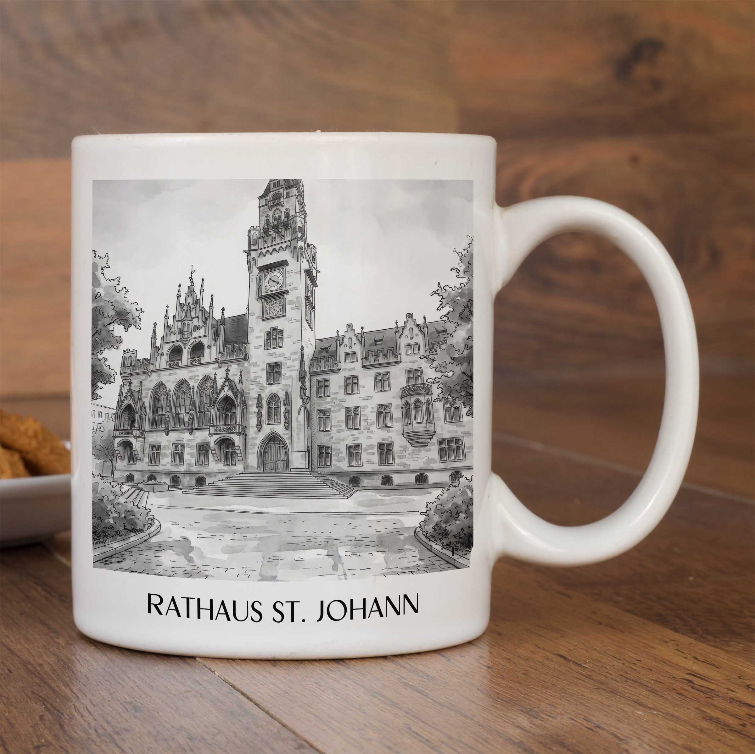 rathaus-st.-johann-saarbrücken-deutschland-kaffeebecher-aquarell-schwarz-weiss