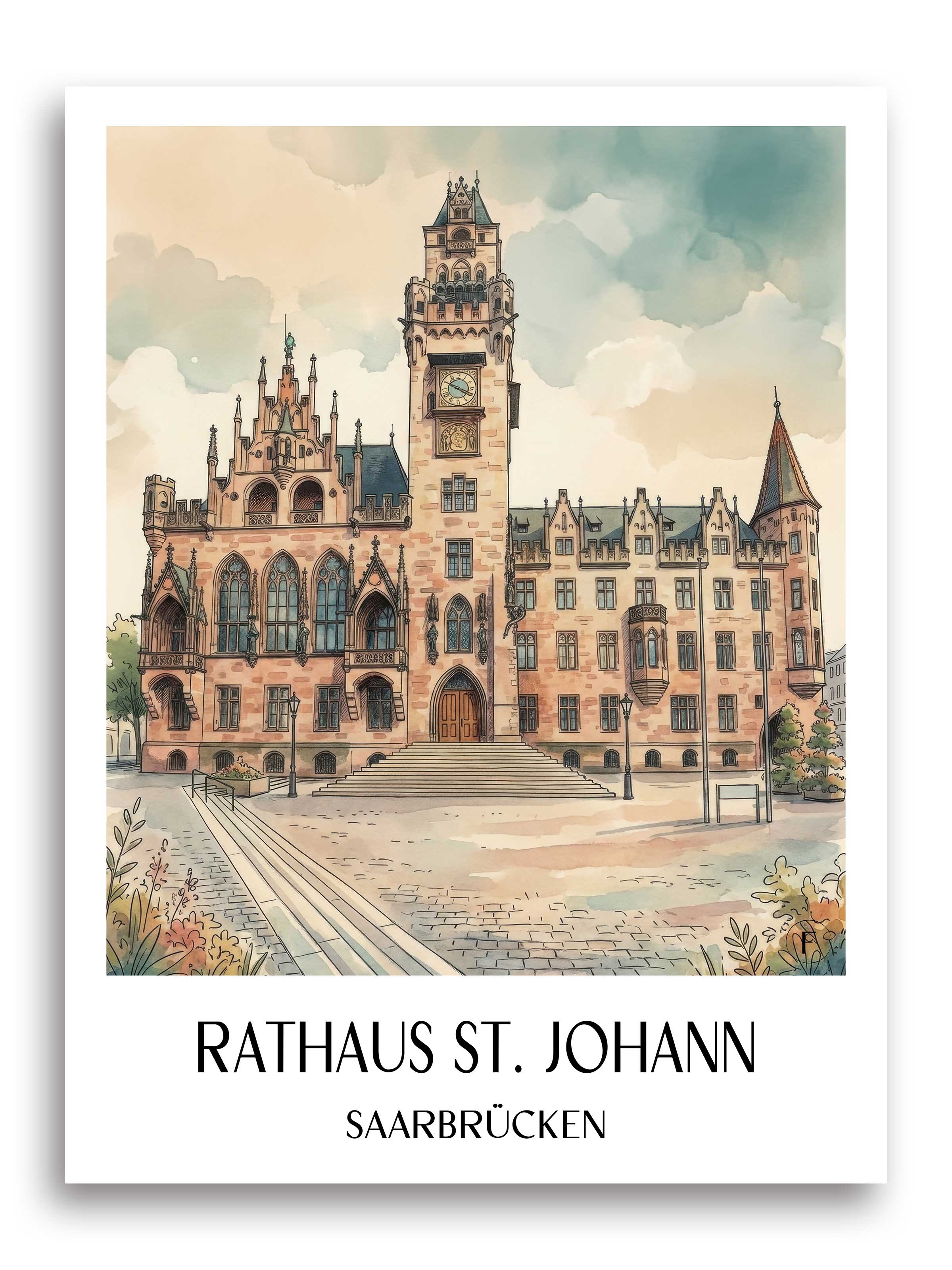 rathaus-st.-johann-saarbrücken-deutschland-poster-aquarell