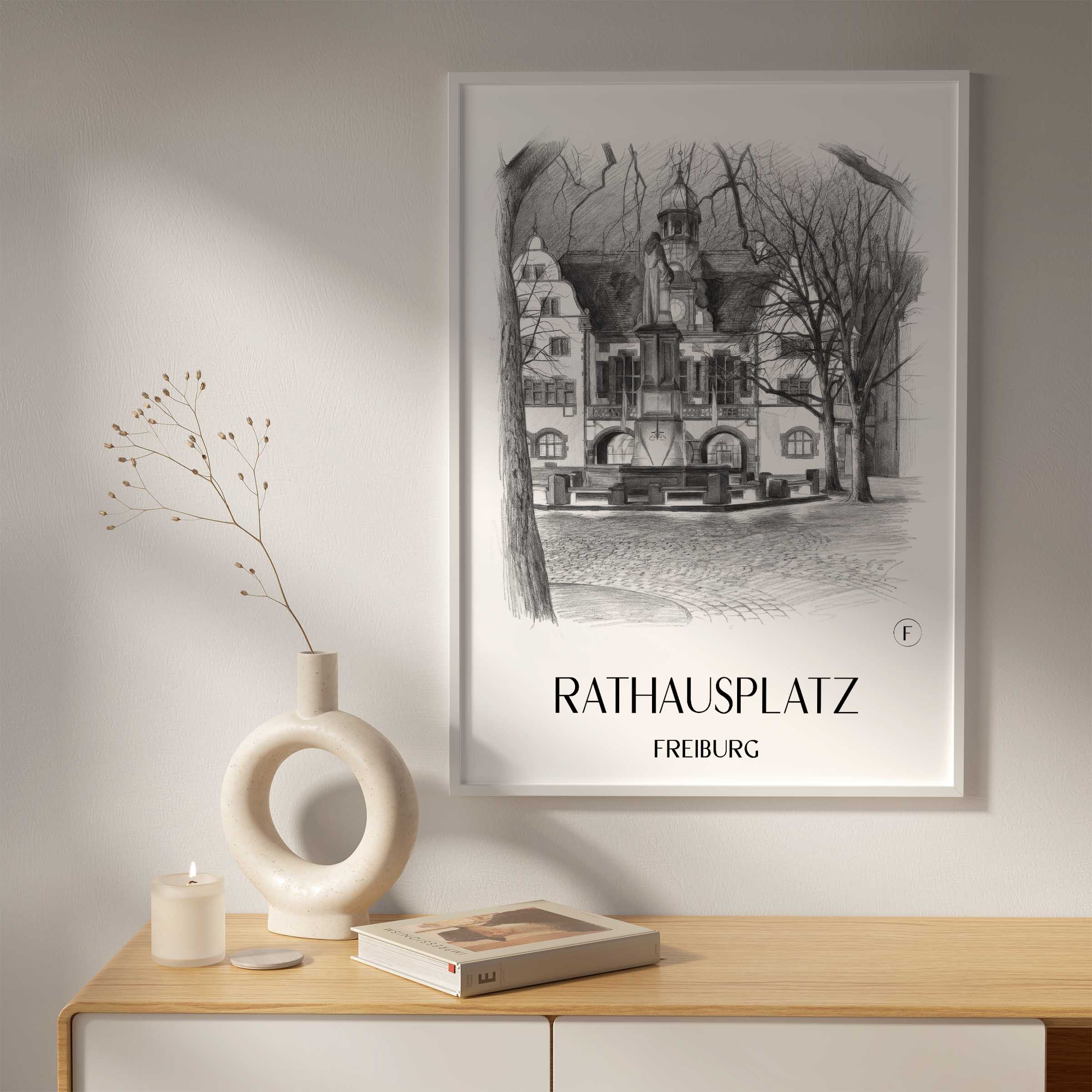 rathausplatz-freiburg-deutschland-poster-bleistift-zeichnung-drawing