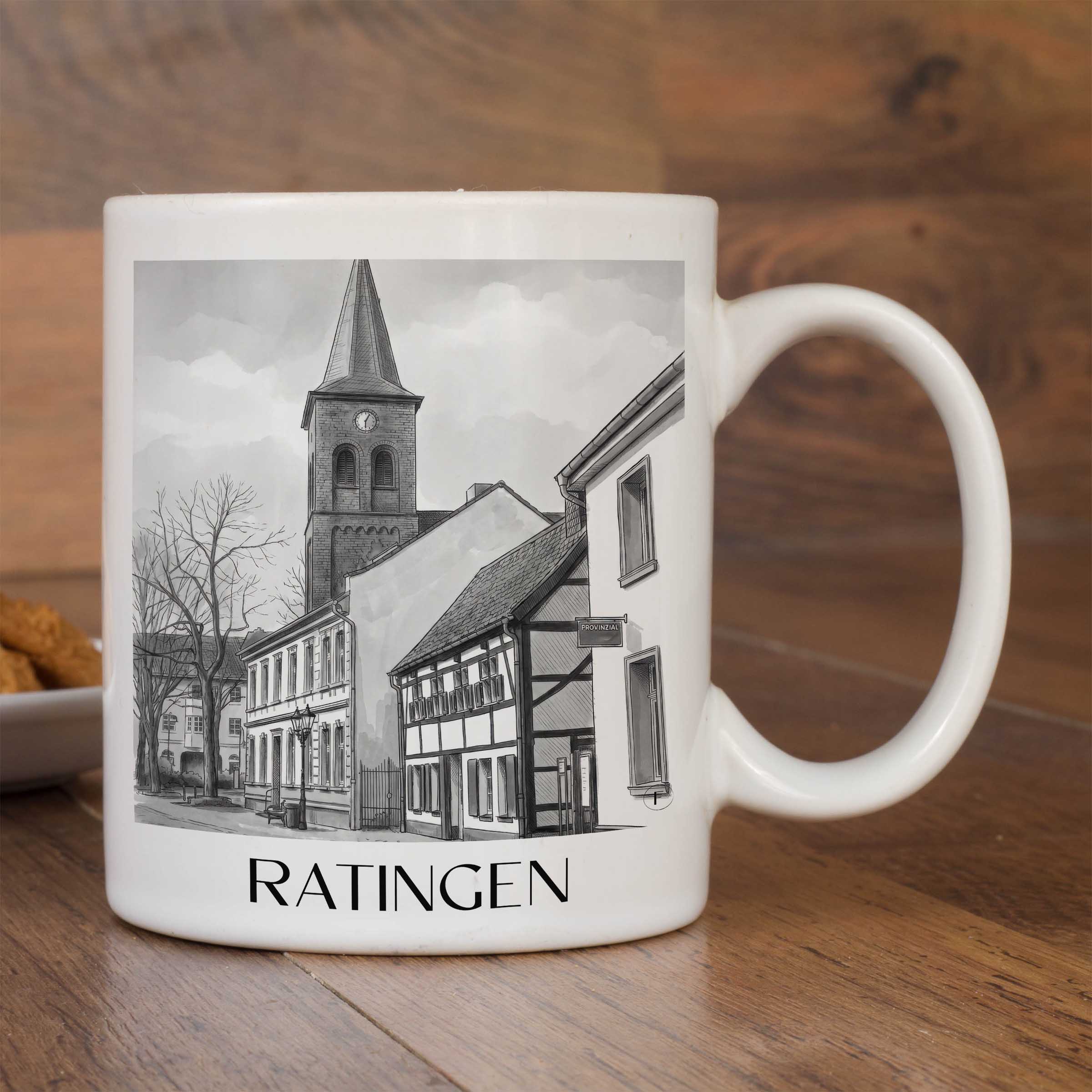 ratingen-deutschland-kaffeebecher-aquarell-schwarz-weiss