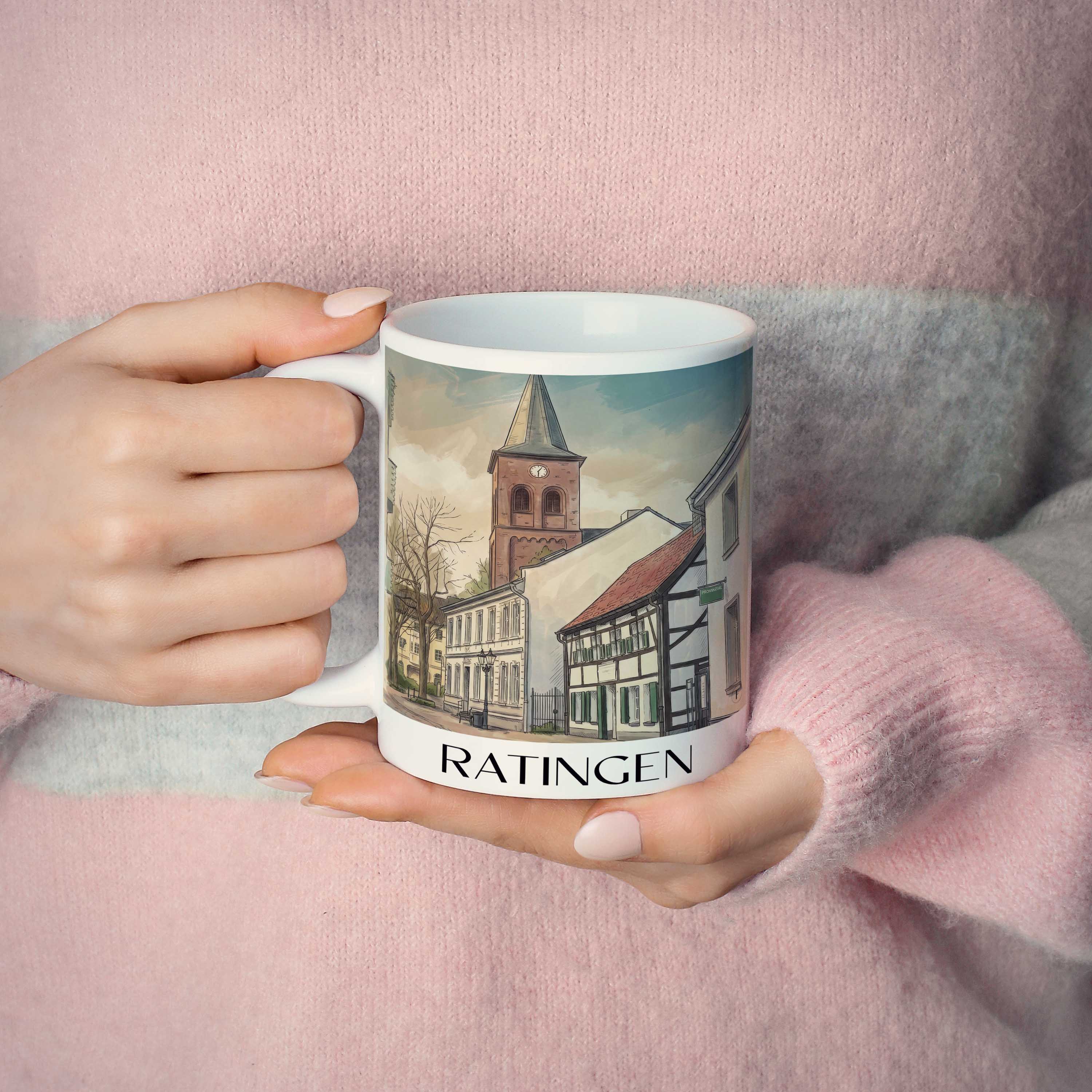 ratingen-deutschland-kaffeebecher-aquarell