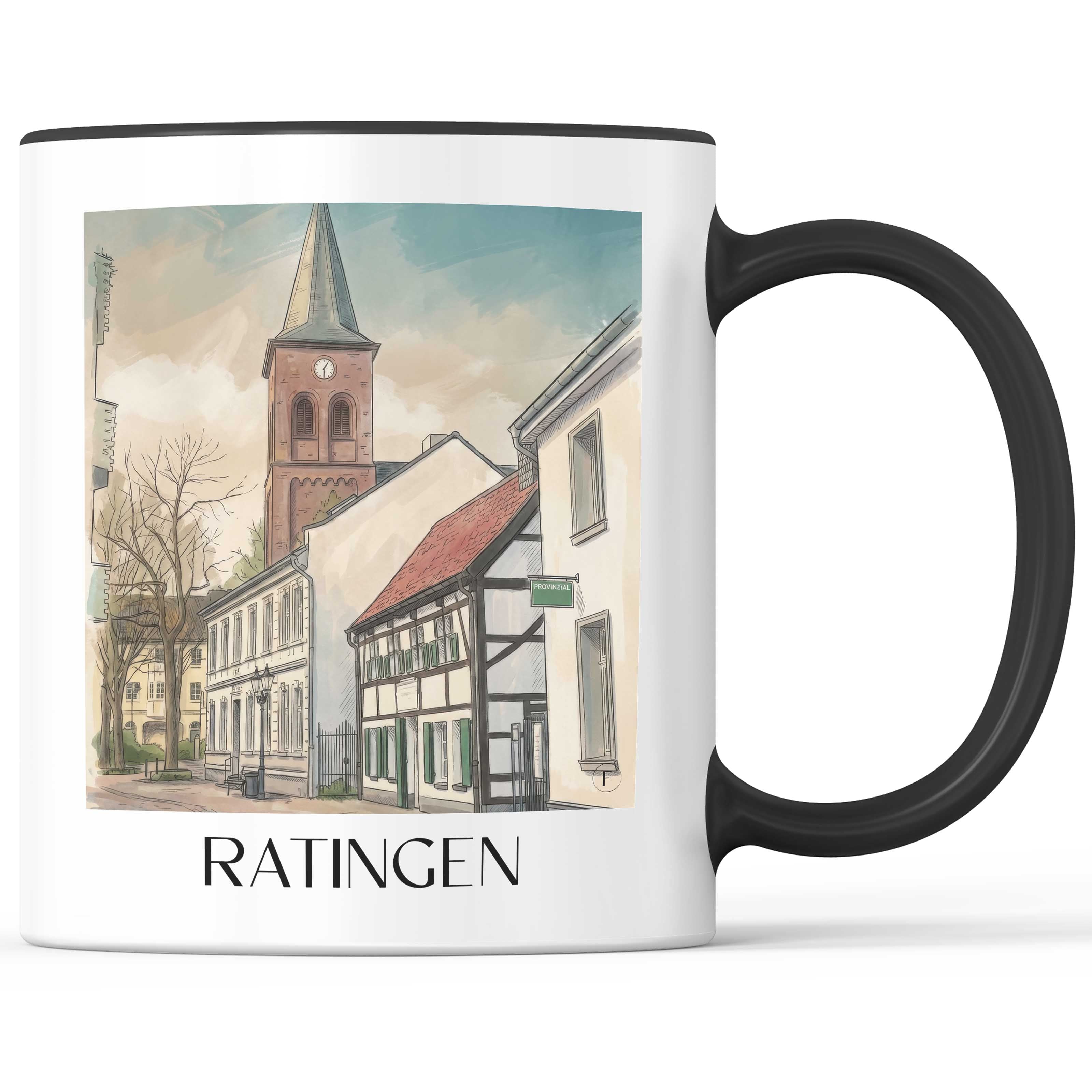 Ratingen - Deutschland Becher - Kaffeetasse im Aquarell Stil - favplace