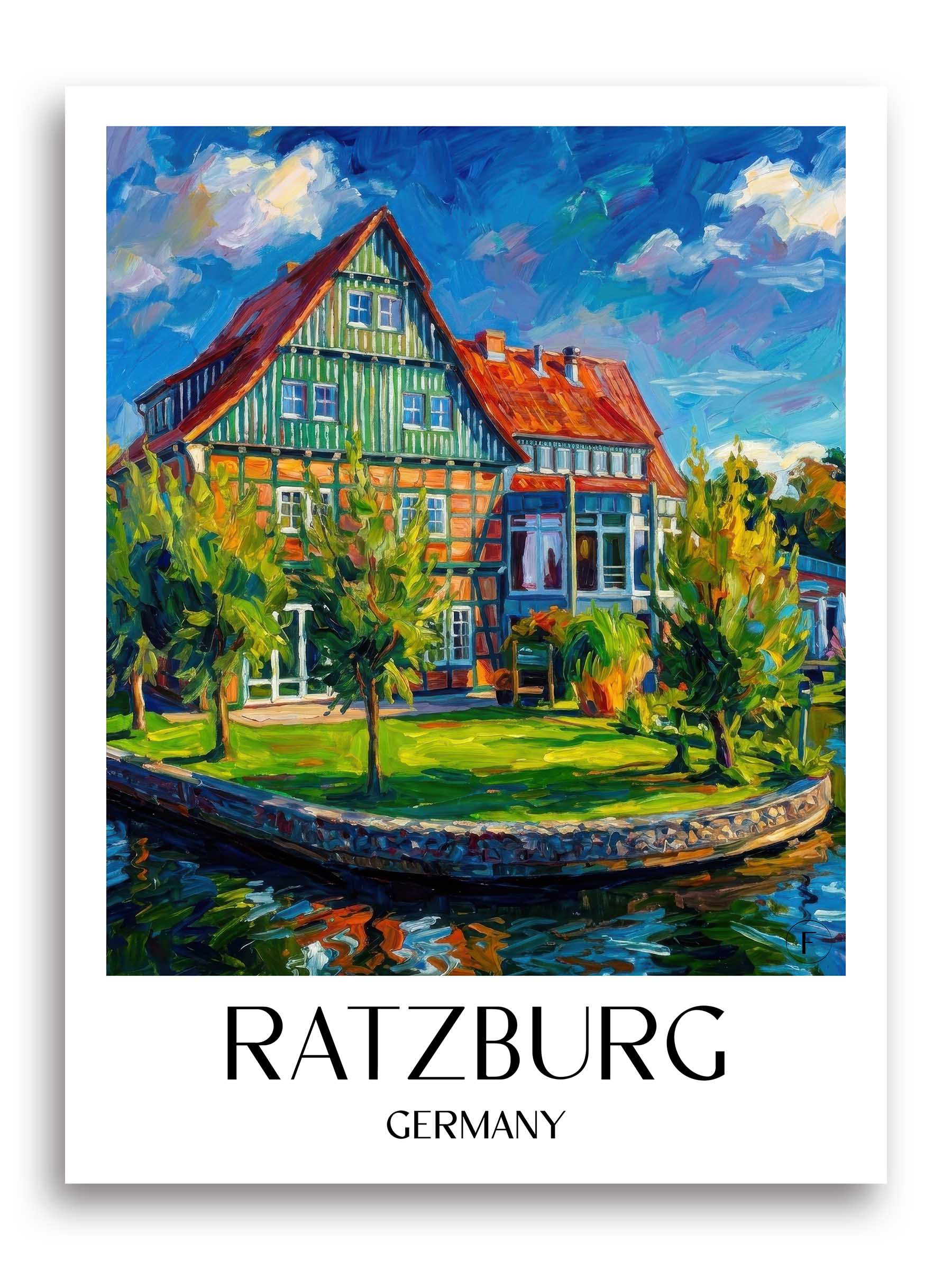 Ratzburg Poster - Schleswig-Holstein - Deutschland Kunstdruck - Ölgemälde von A4 bis A1 - favplace