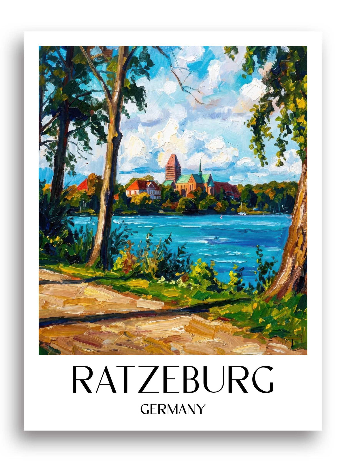 Ratzeburg Poster - Schleswig-Holstein - Deutschland Kunstdruck - Ölgemälde von A4 bis A1 - favplace
