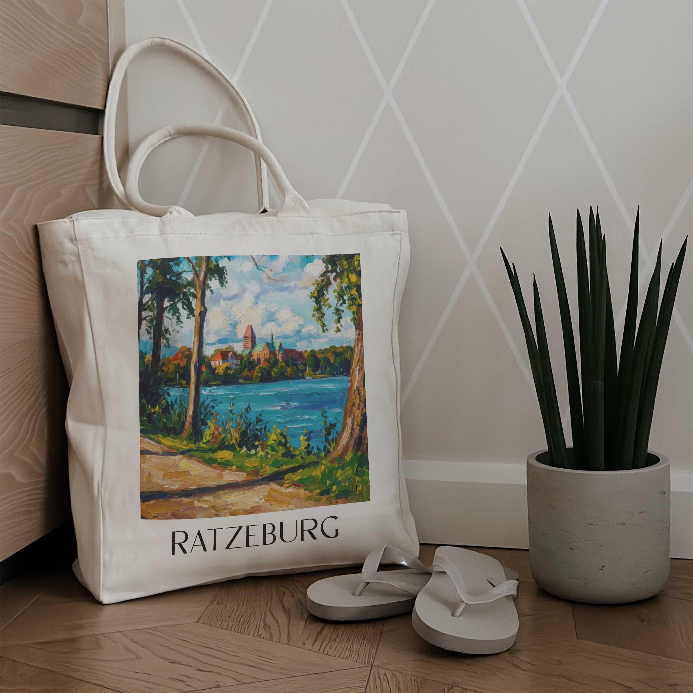 ratzeburg-schleswig-holstein-deutschland-einkaufstasche-oil-painting-oelgemaelde
