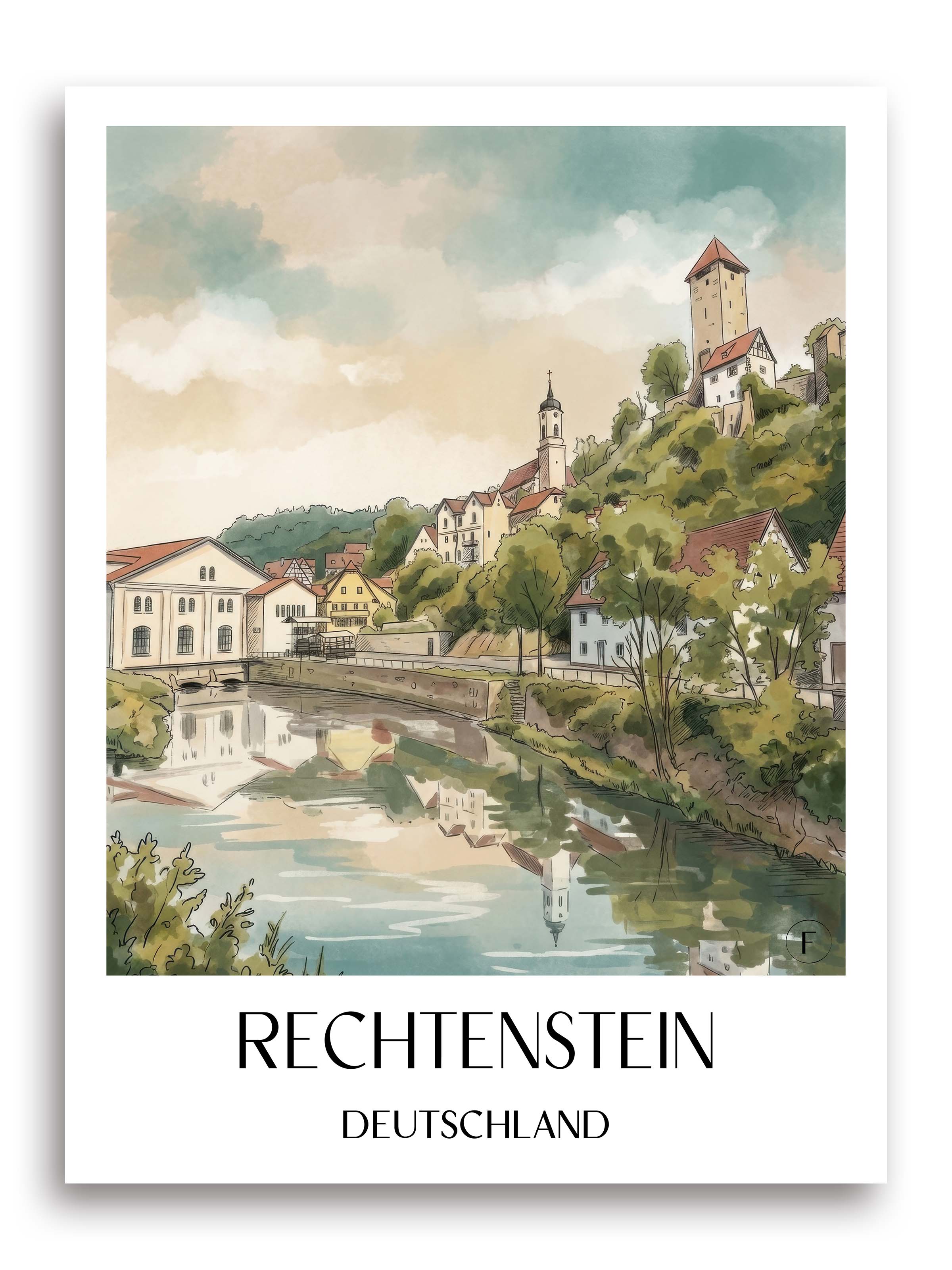 rechtenstein-deutschland-poster-aquarell