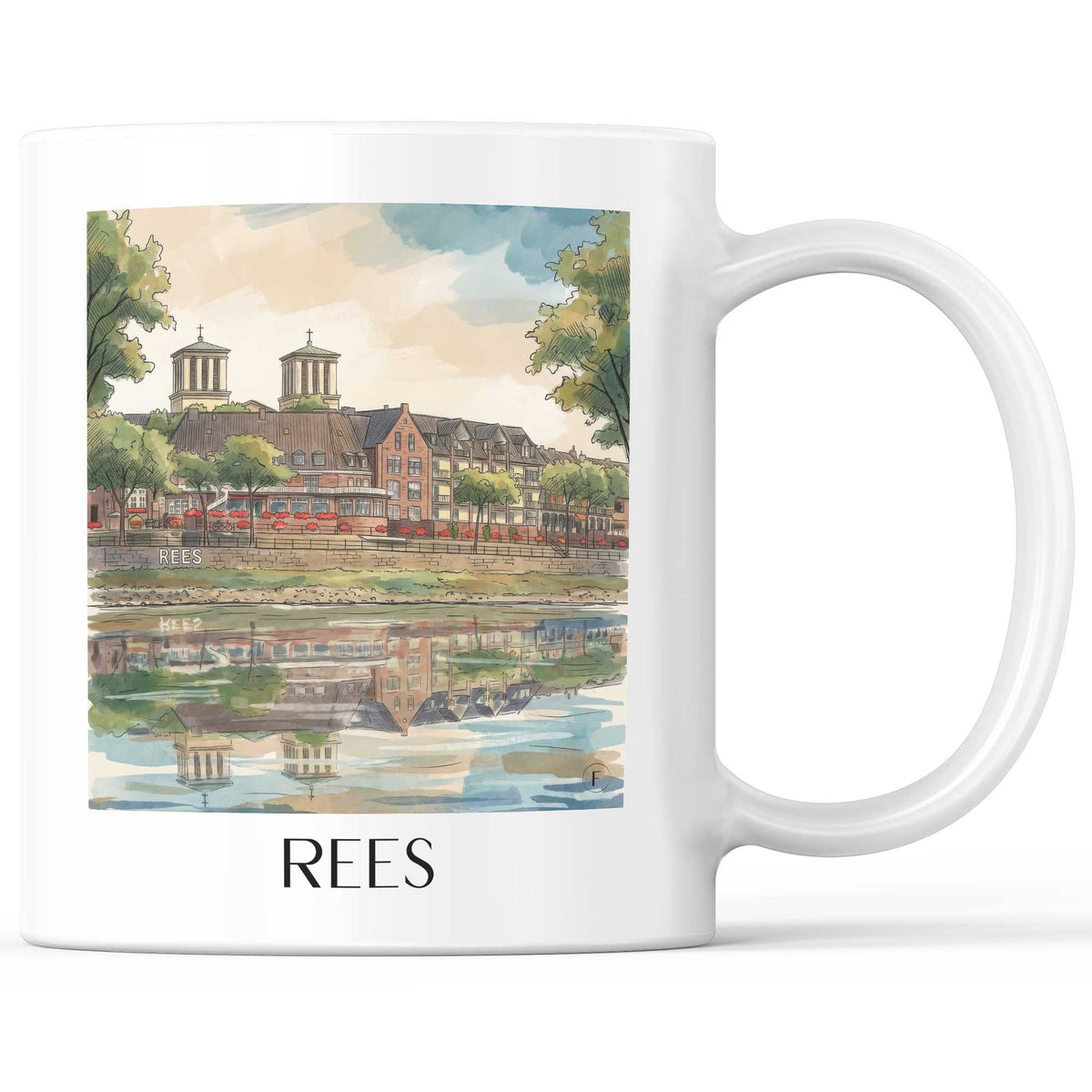 rees-niederrhein-deutschland-kaffeebecher-aquarell