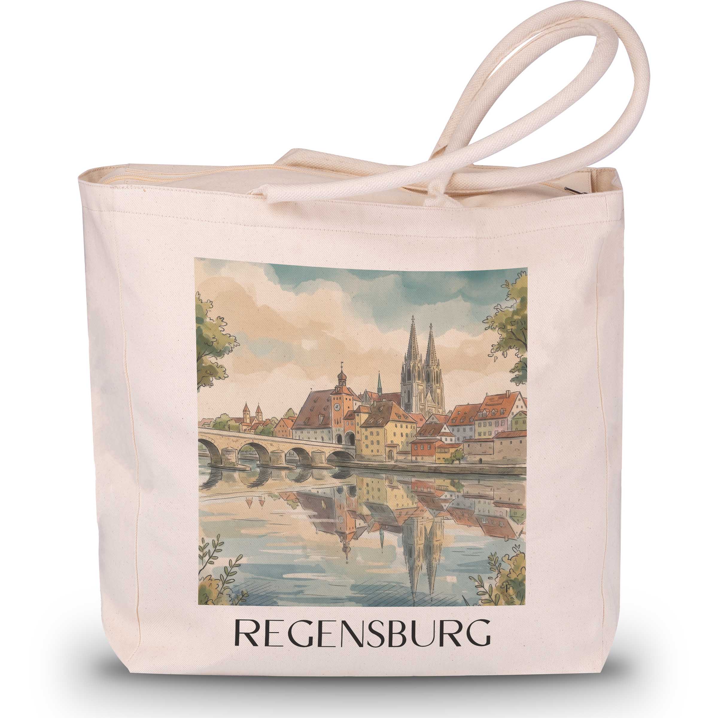 regensburg-bayern-deutschland-einkaufstasche-aquarell