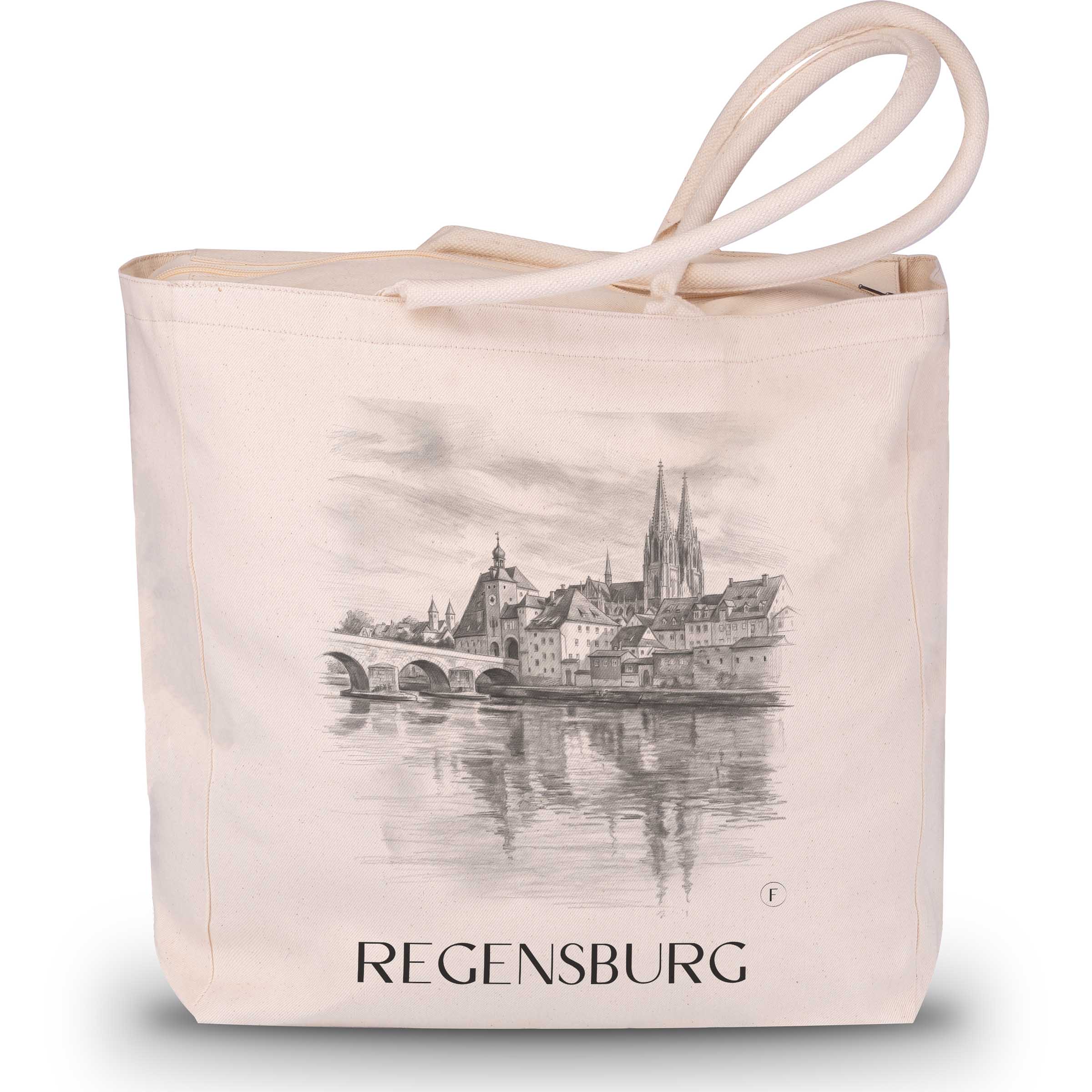 Regensburg Shopping Tasche - Bayern - Deutschland Tote Bag - Einkaufstasche im Zeichnung Stil - favplace