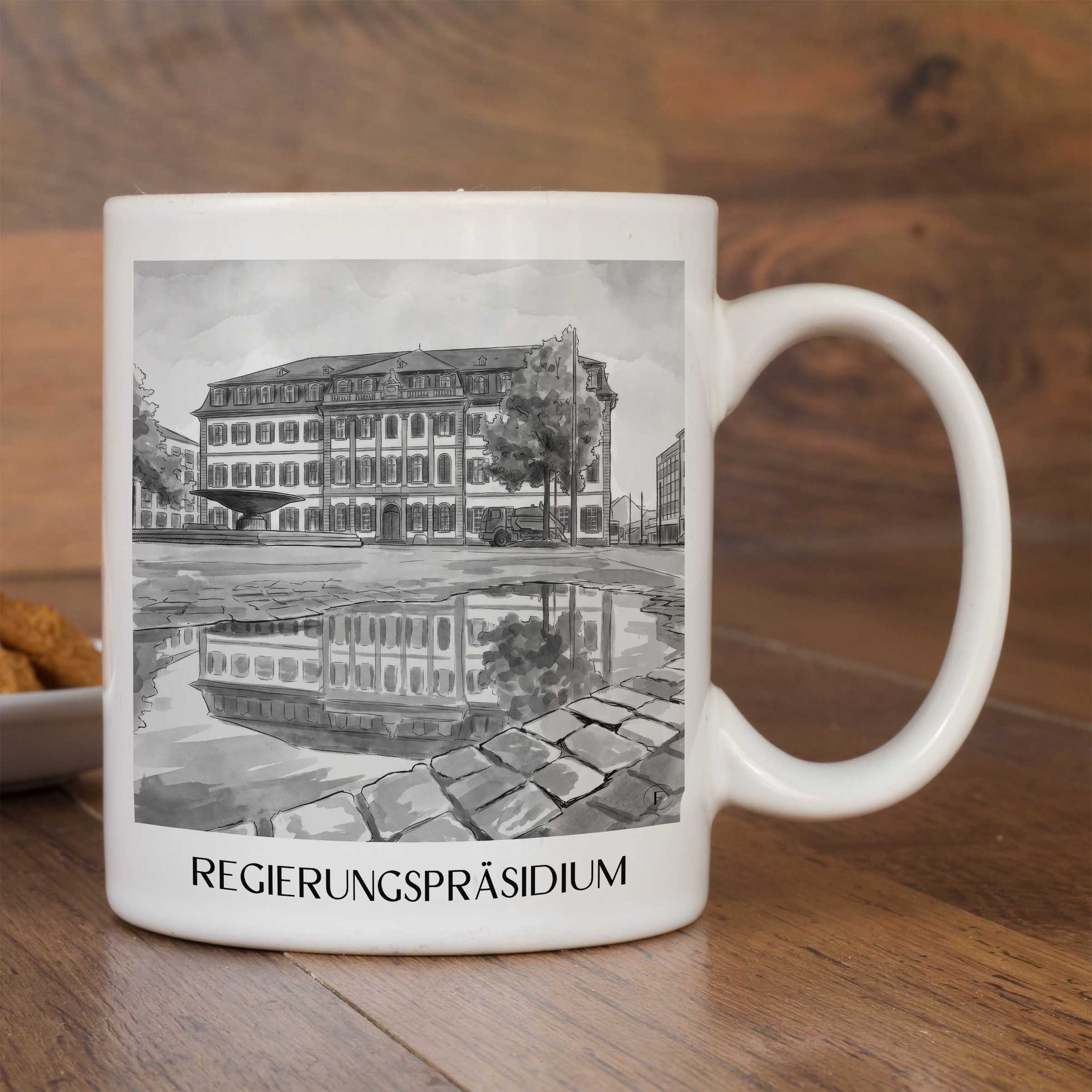 regierungspräsidium-darmstadt-deutschland-kaffeebecher-aquarell-schwarz-weiss