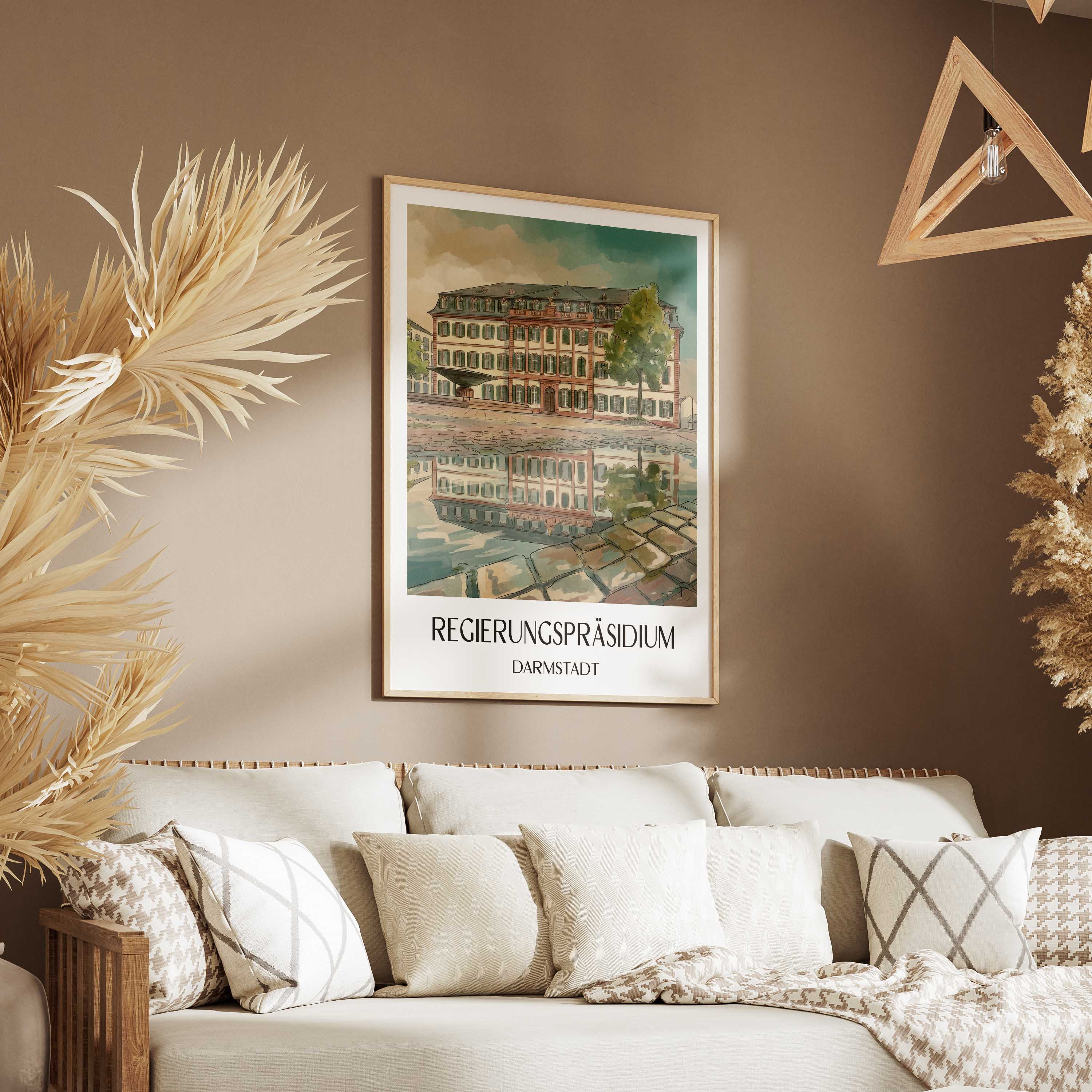 regierungspräsidium-darmstadt-deutschland-poster-aquarell