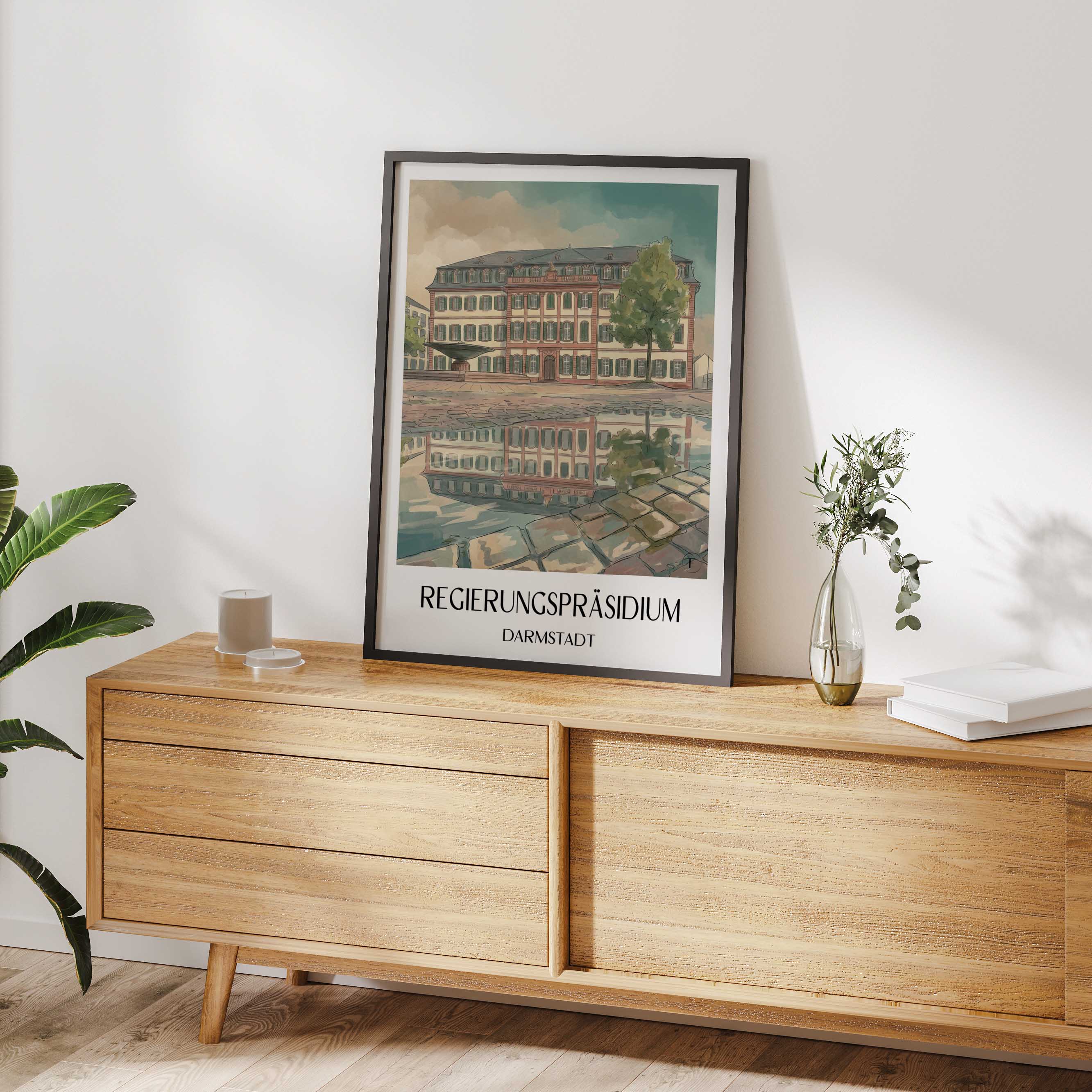 regierungspräsidium-darmstadt-deutschland-poster-aquarell
