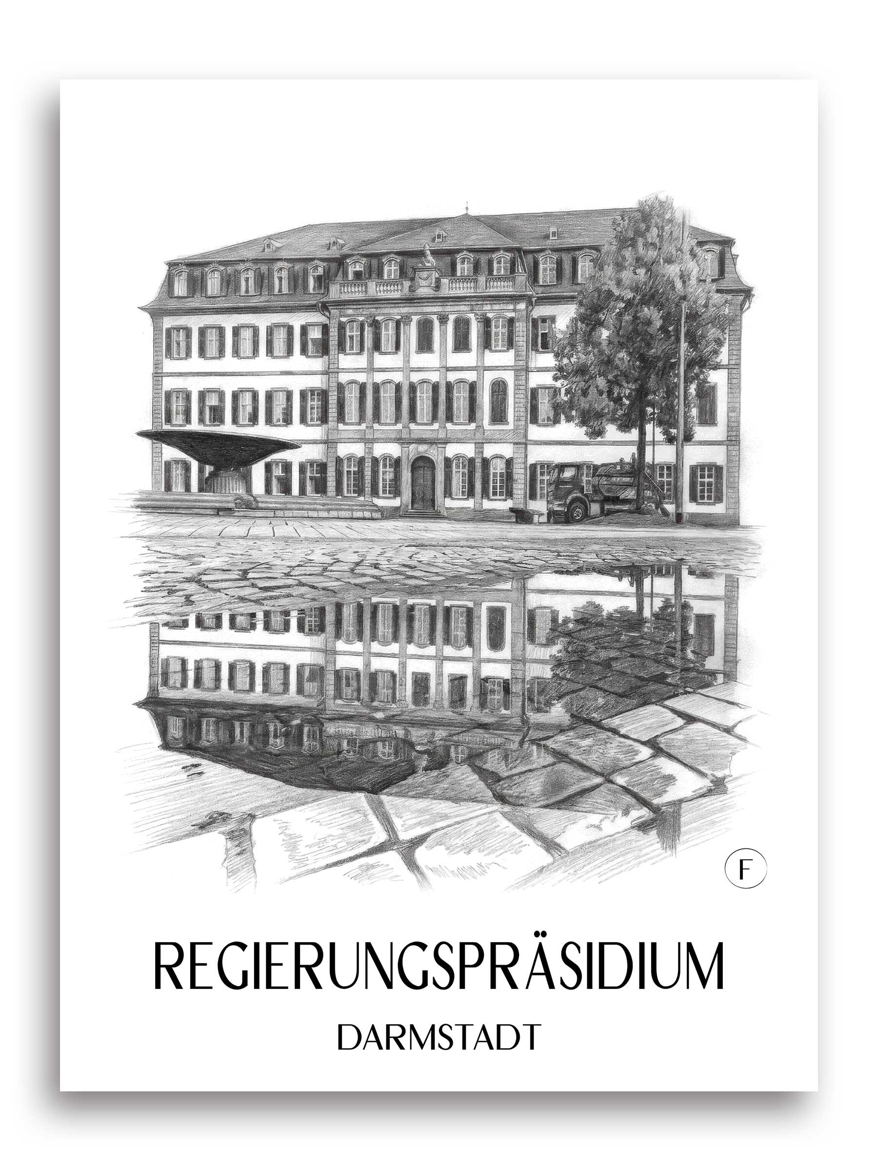 regierungspräsidium-darmstadt-deutschland-poster-bleistift-zeichnung-drawing