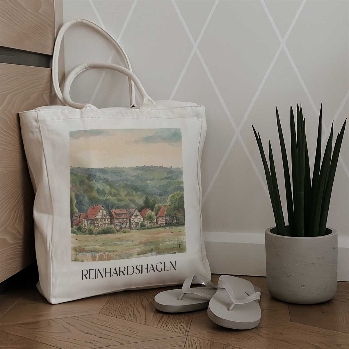 reinhardshagen-hessen-deutschland-einkaufstasche-aquarell