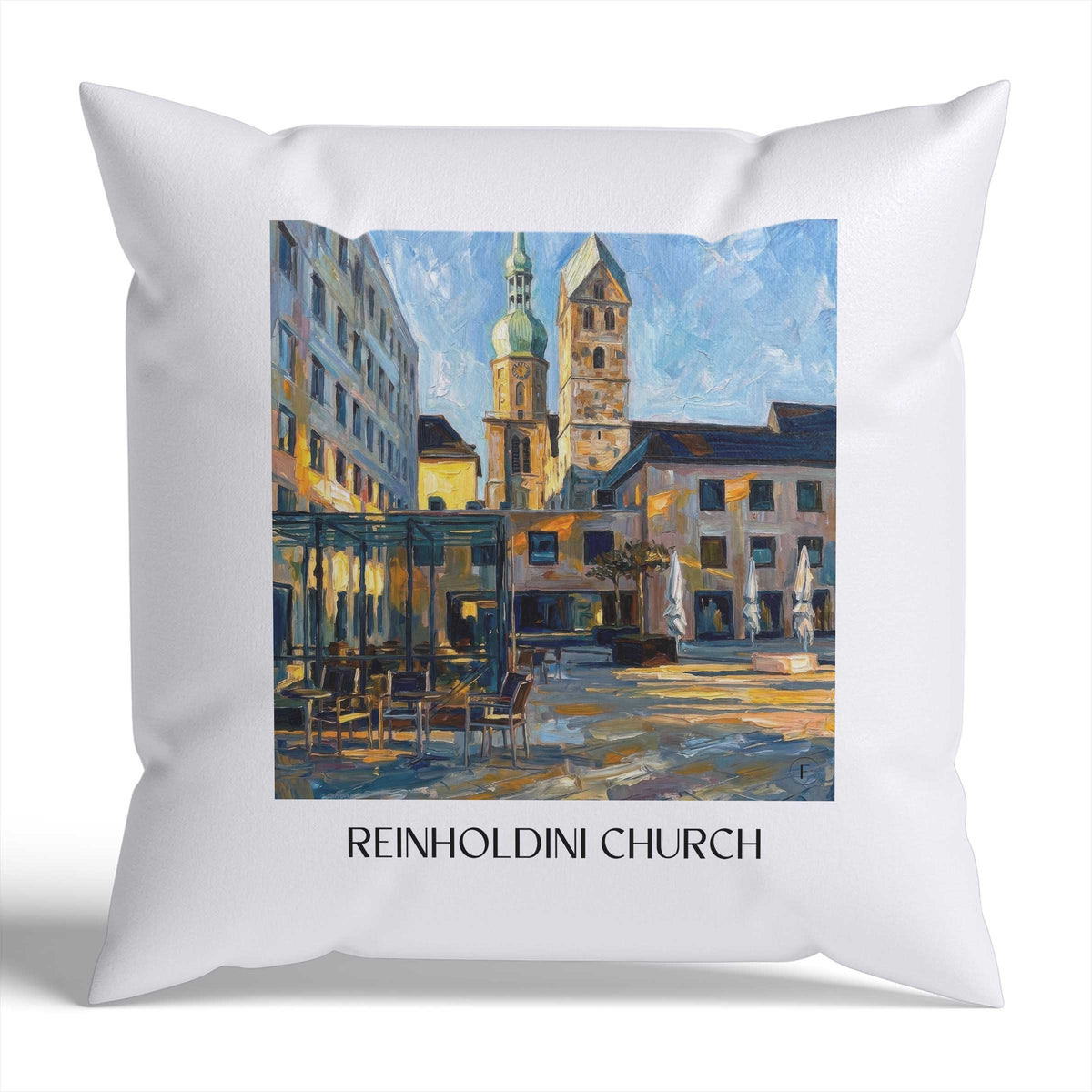 Reinholdinikirche Kissenhülle - Zierkissen Bezug - Dortmund - Deutschland Kissen bzw. Kissenbezug im Ölgemälde Stil - favplace