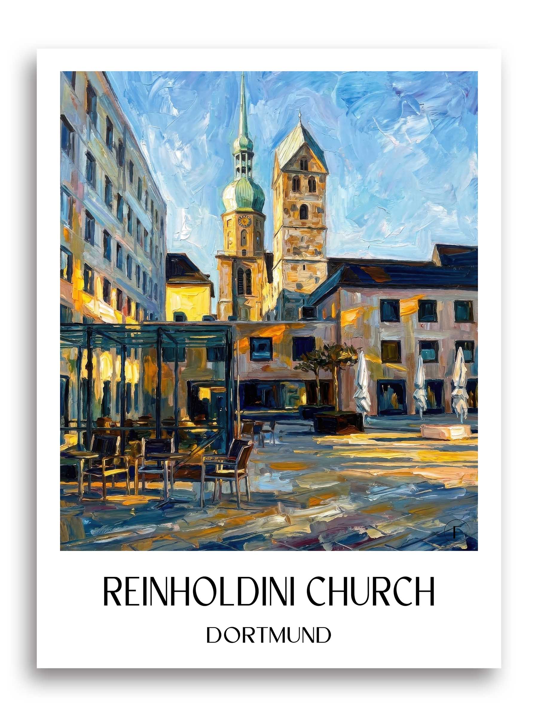 Reinholdinikirche Poster - Dortmund - Deutschland Kunstdruck - Ölgemälde von A4 bis A1 - favplace