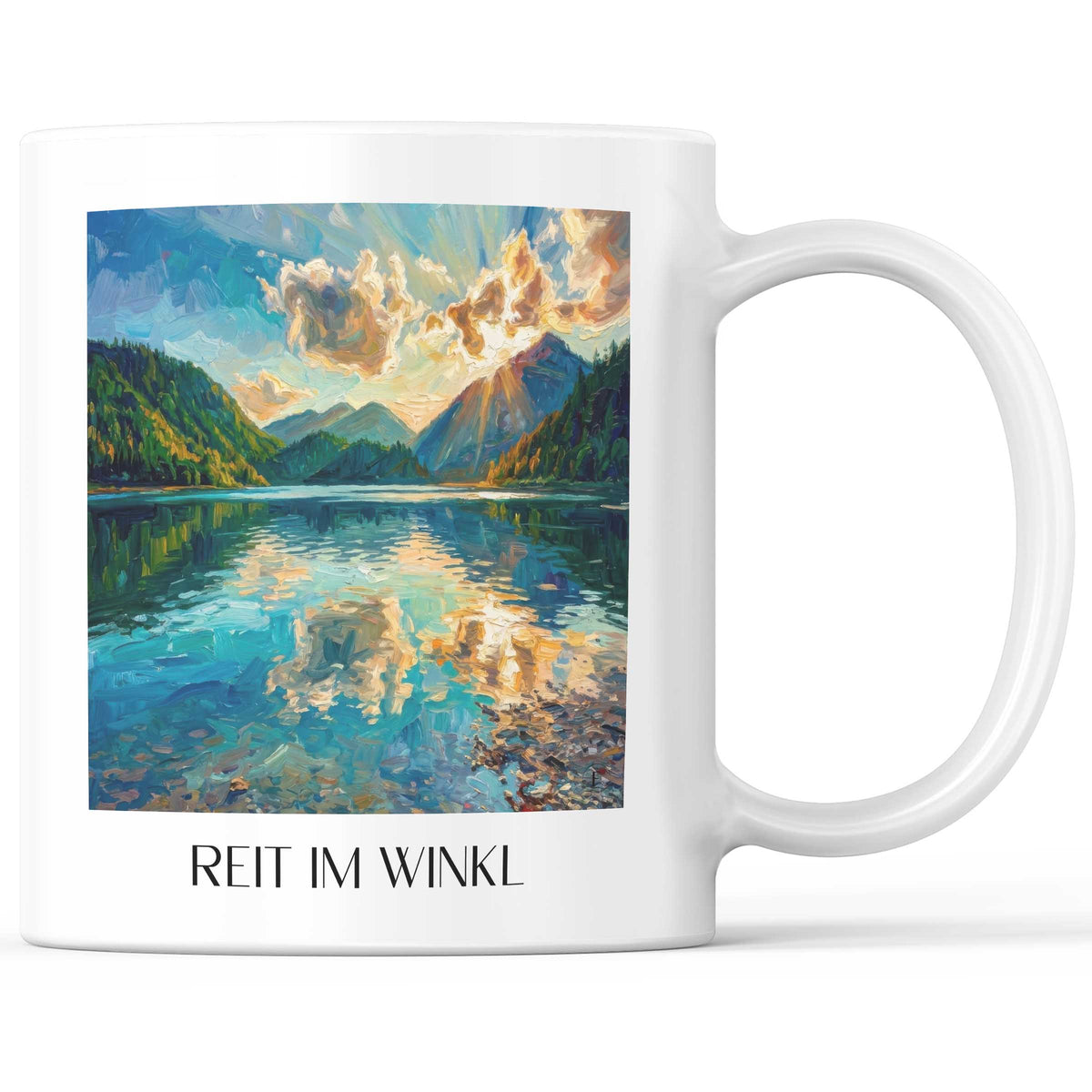 Reit im Winkl Kaffeebecher - Chiemgau - Deutschland Becher - Kaffeetasse im Ölgemälde Stil - favplace
