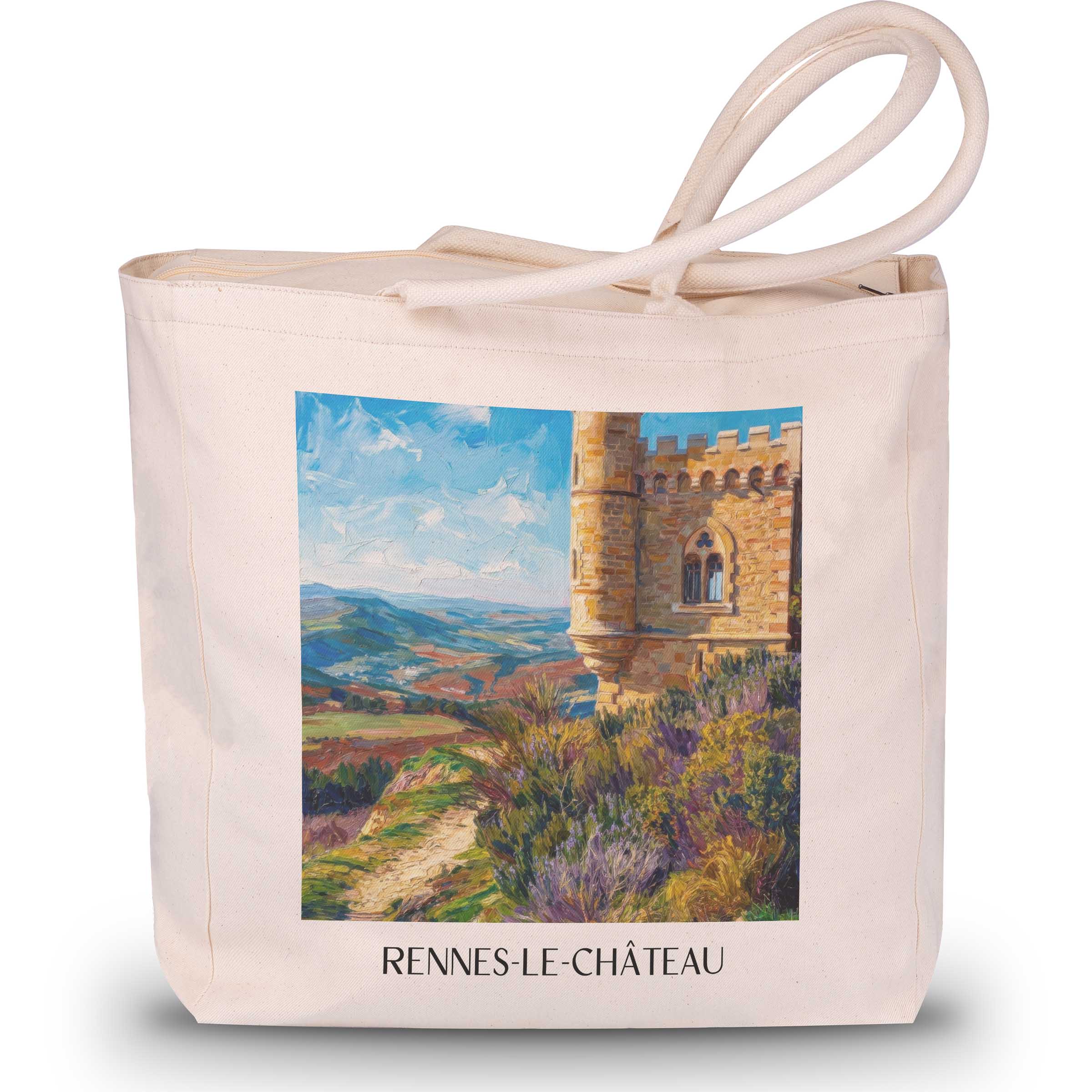 Rennes-le-Château Shopping Tasche - Limouxin - Frankreich Tote Bag - Einkaufstasche im Ölgemälde Stil - favplace