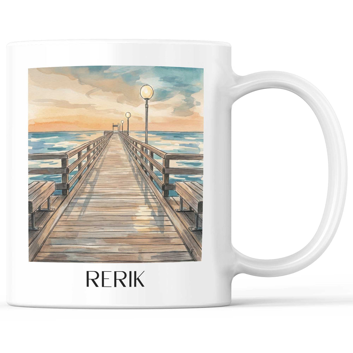 Rerik Kaffeebecher - Mecklenburg-Vorpommern - Deutschland Becher - Kaffeetasse im Aquarell Stil - favplace