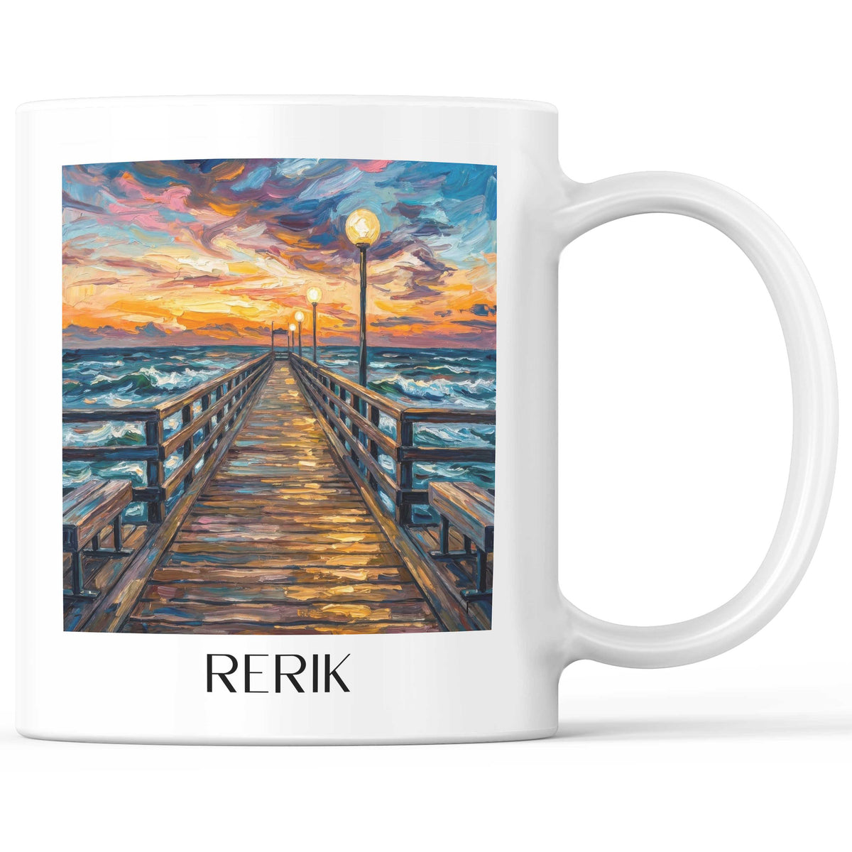 Rerik Kaffeebecher - Mecklenburg-Vorpommern - Deutschland Becher - Kaffeetasse im Ölgemälde Stil - favplace