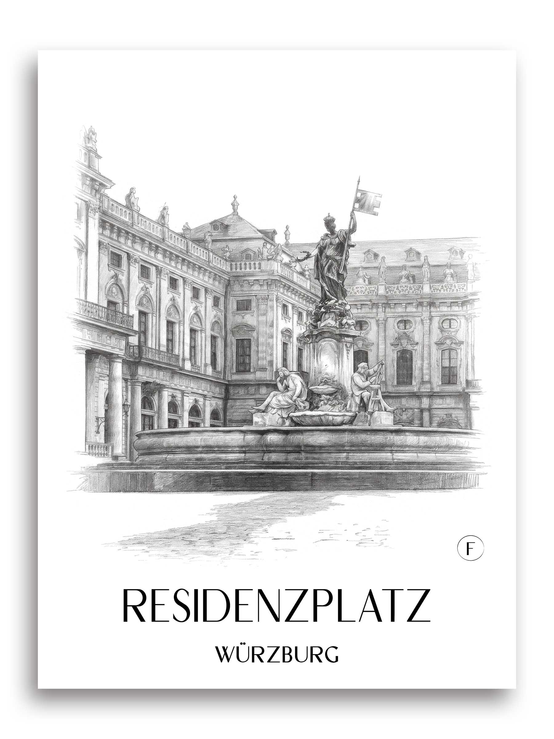 residenzplatz-würzburg-deutschland-poster-bleistift-zeichnung-drawing