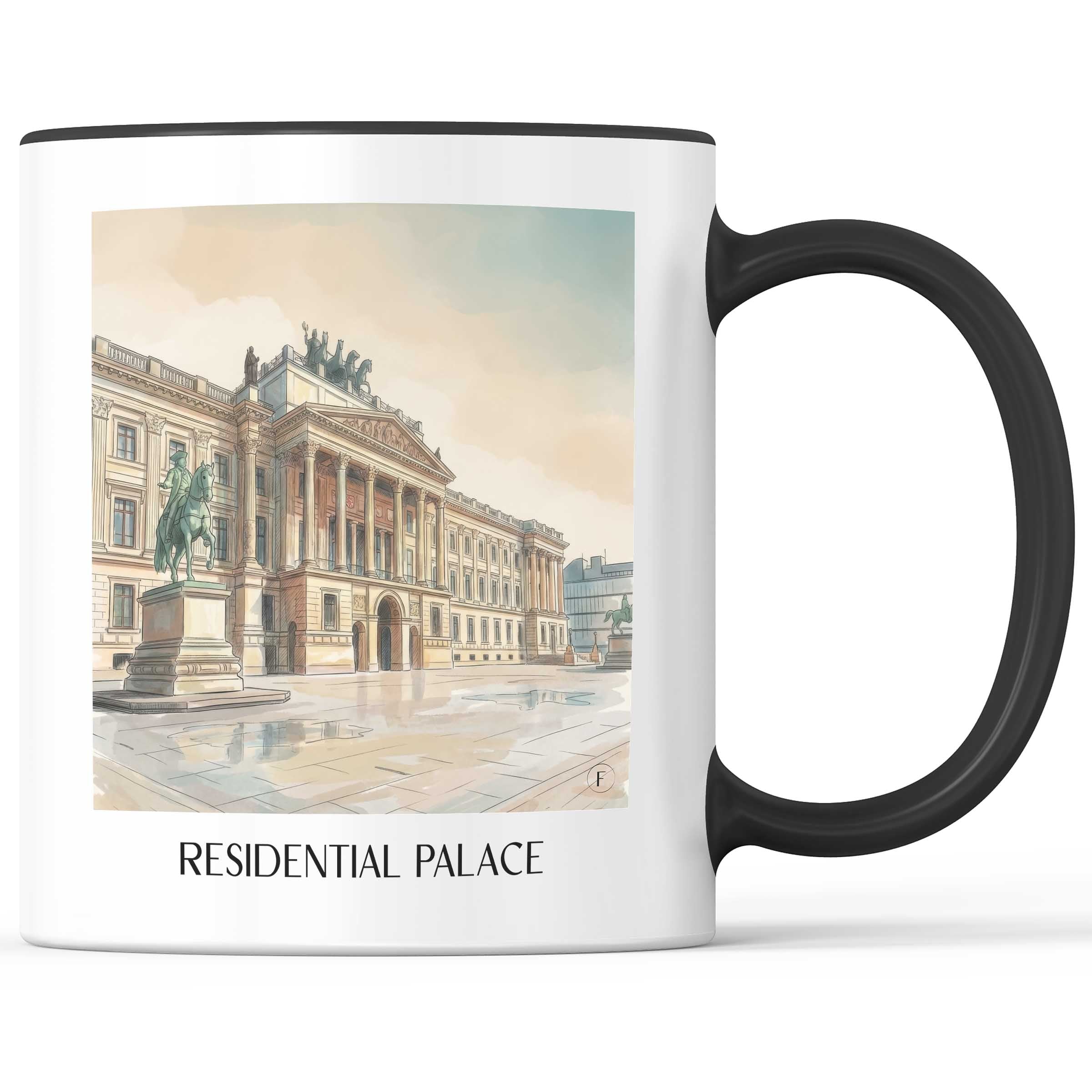 Residenzschloss Kaffeebecher - Braunschweig - Deutschland Becher - Kaffeetasse im Aquarell Stil - favplace