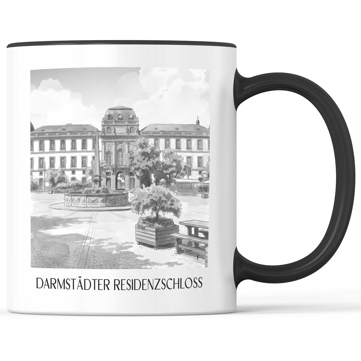 residenzschloss-darmstadt-deutschland-kaffeebecher-aquarell-schwarz-weiss