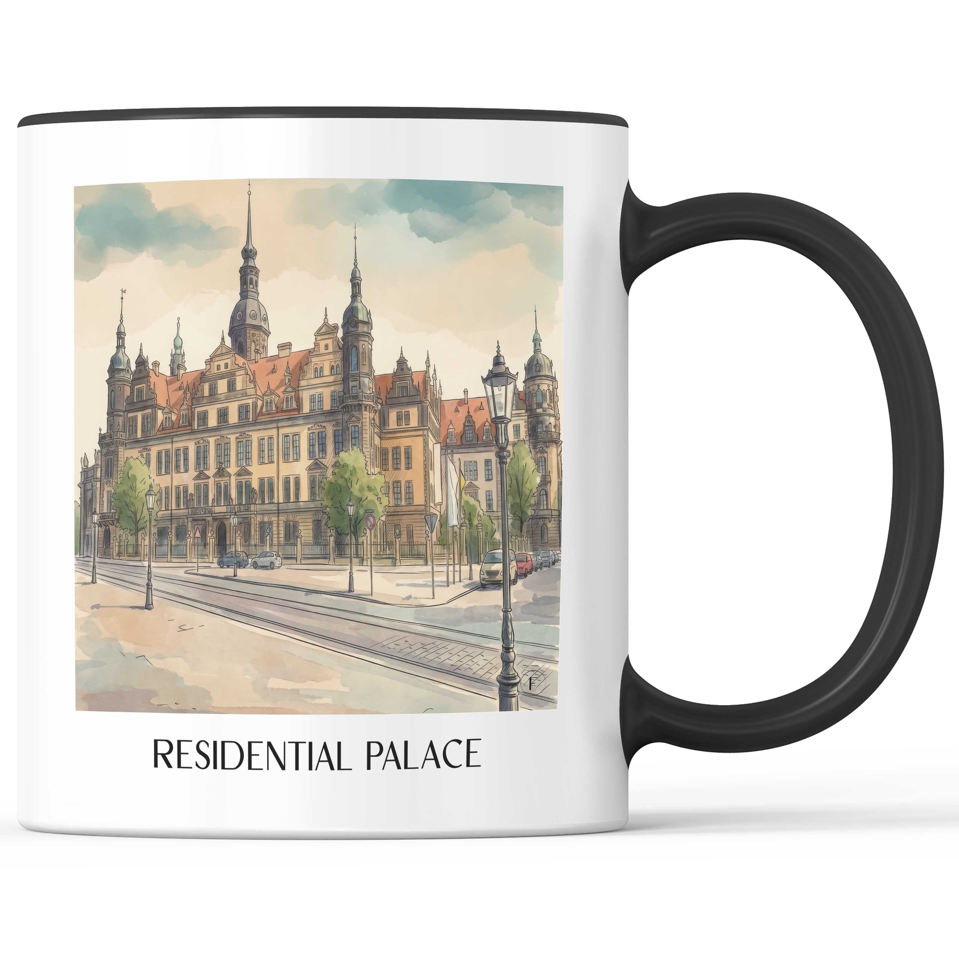 Residenzschloss Kaffeebecher - Dresden - Deutschland Becher - Kaffeetasse im Aquarell Stil - favplace