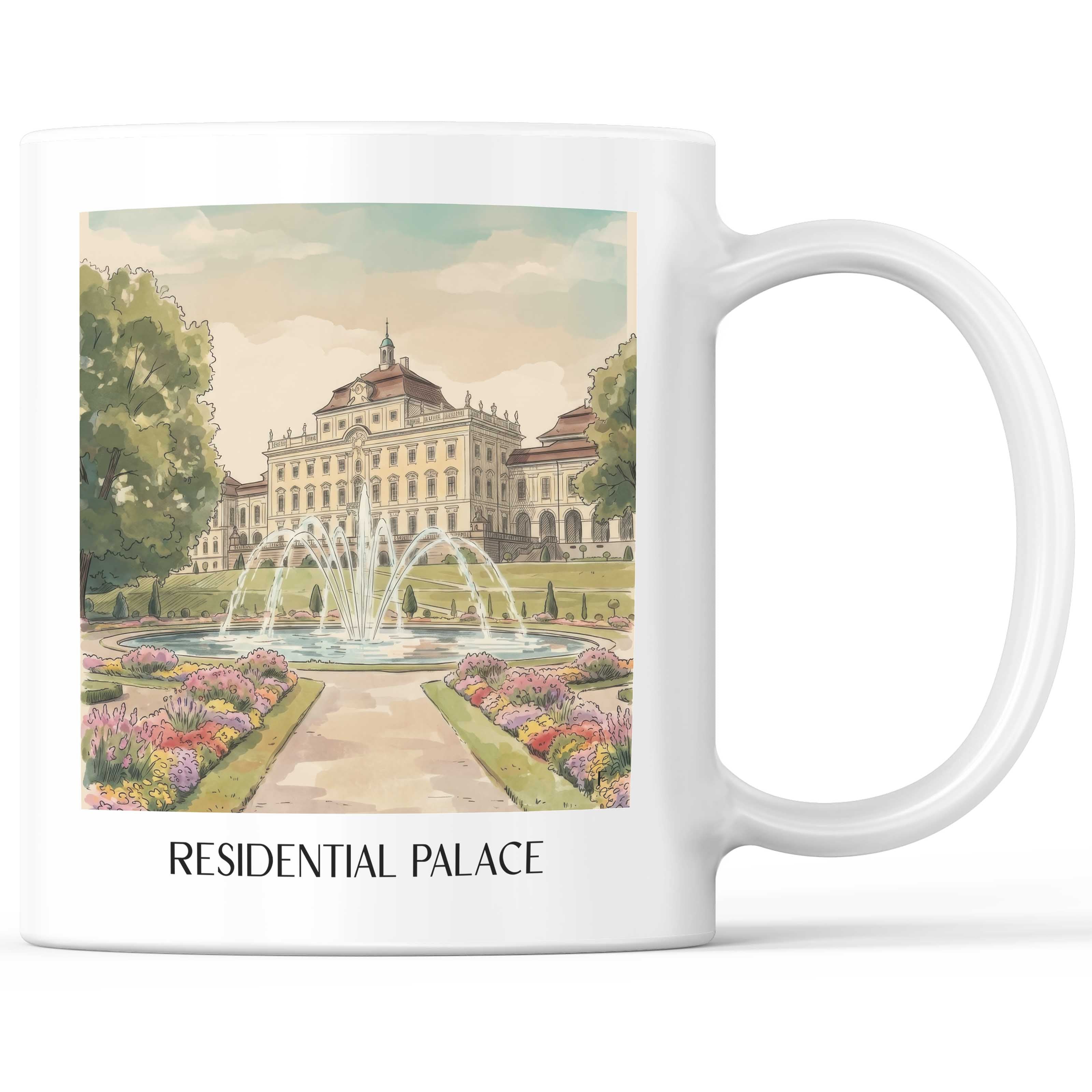 Residenzschloss Kaffeebecher - Ludwigsburg - Deutschland Becher - Kaffeetasse im Aquarell Stil - favplace