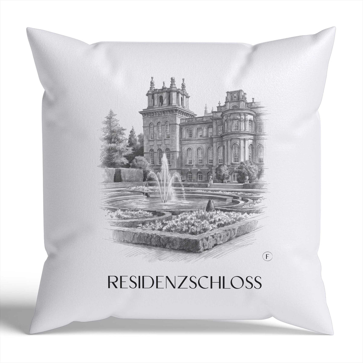 residenzschloss-ludwigsburg-deutschland-kissenbezug-bleistift-zeichnung-drawing