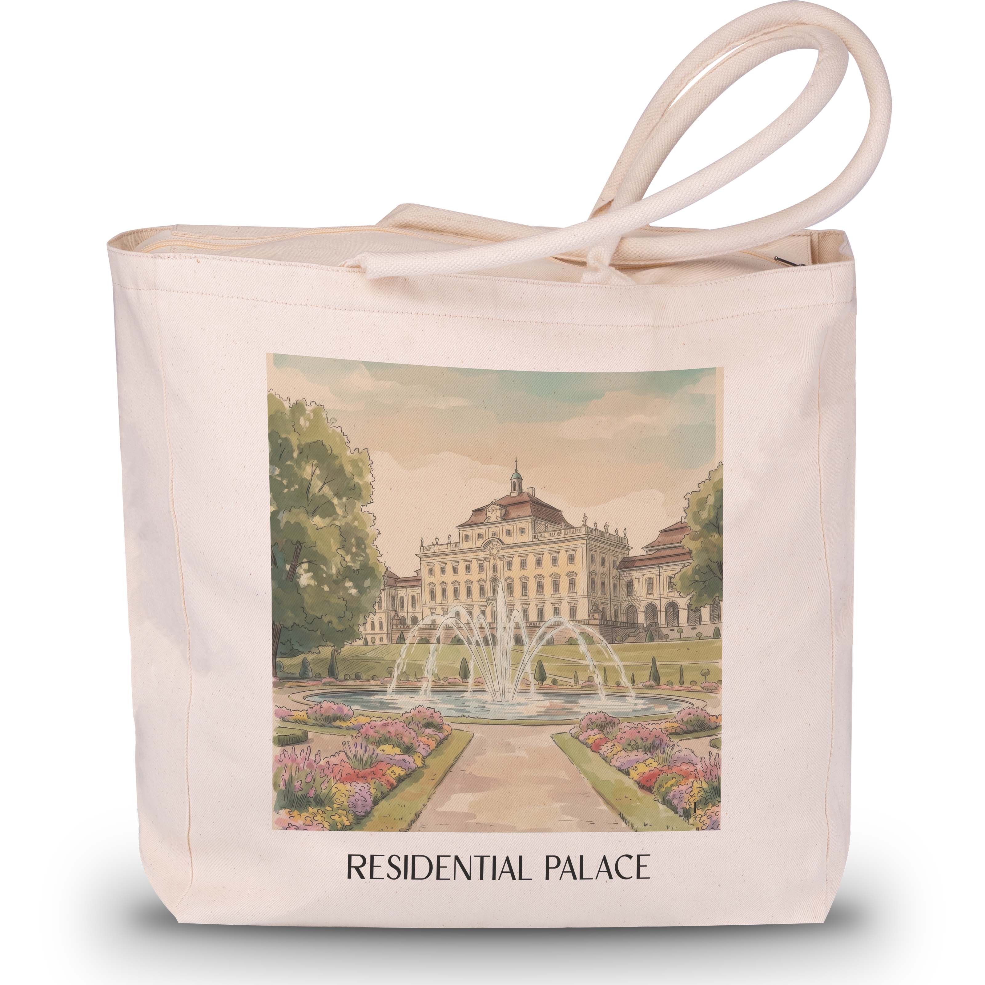 Residenzschloss Shopping Tasche - Ludwigsburg - Deutschland Tote Bag - Einkaufstasche im Aquarell Stil - favplace