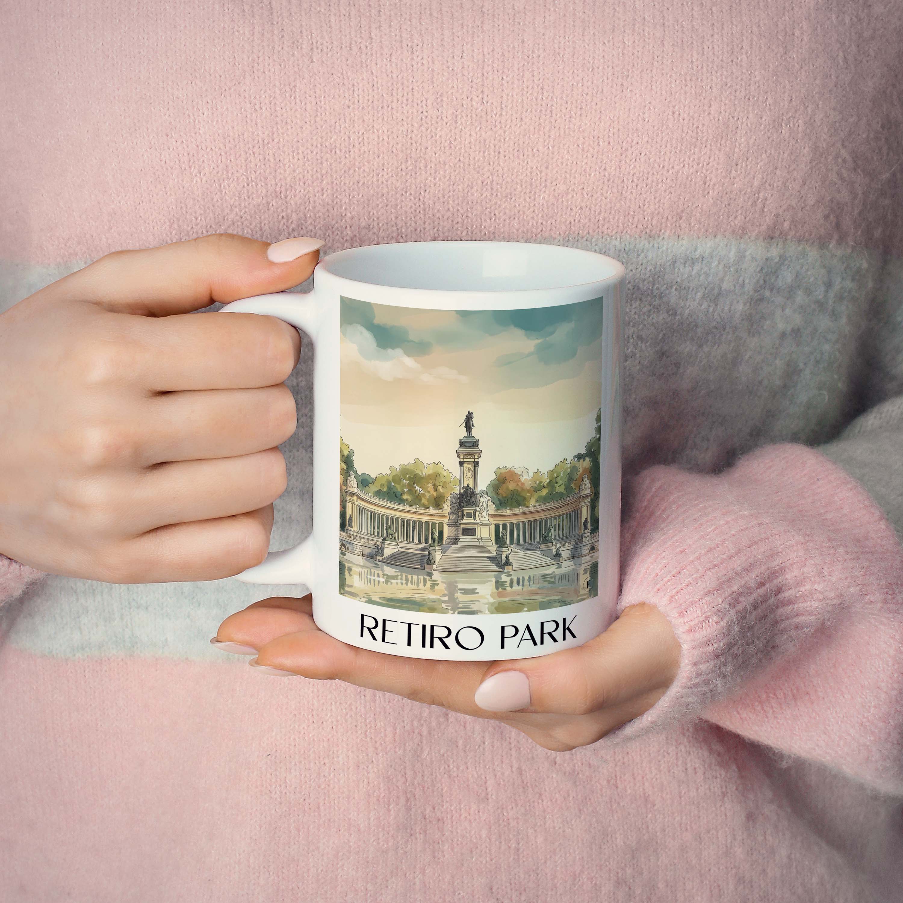 retiro-park-madrid-spanien-kaffeebecher-aquarell