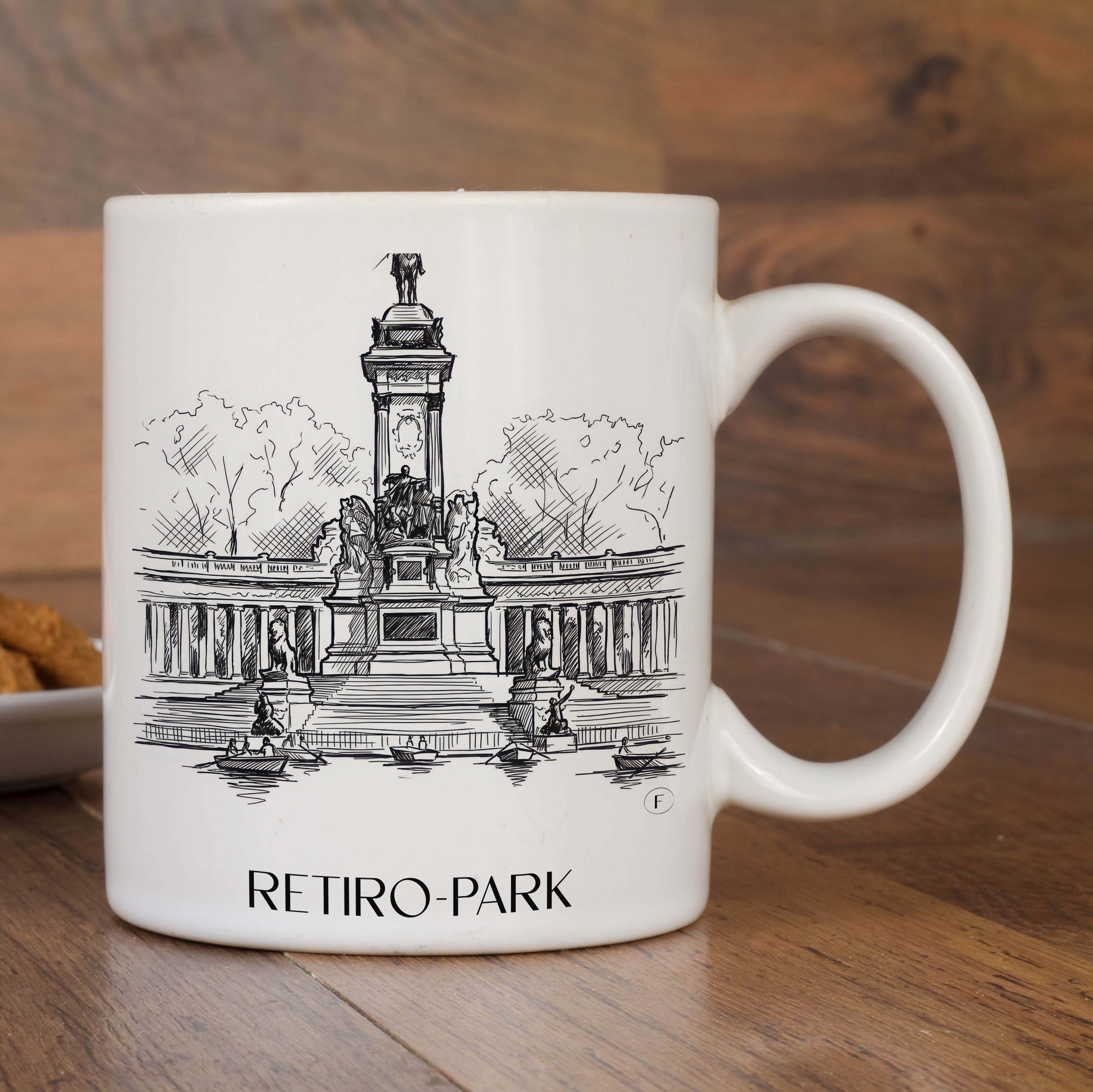 retiro-park-madrid-spanien-kaffeebecher-skizze